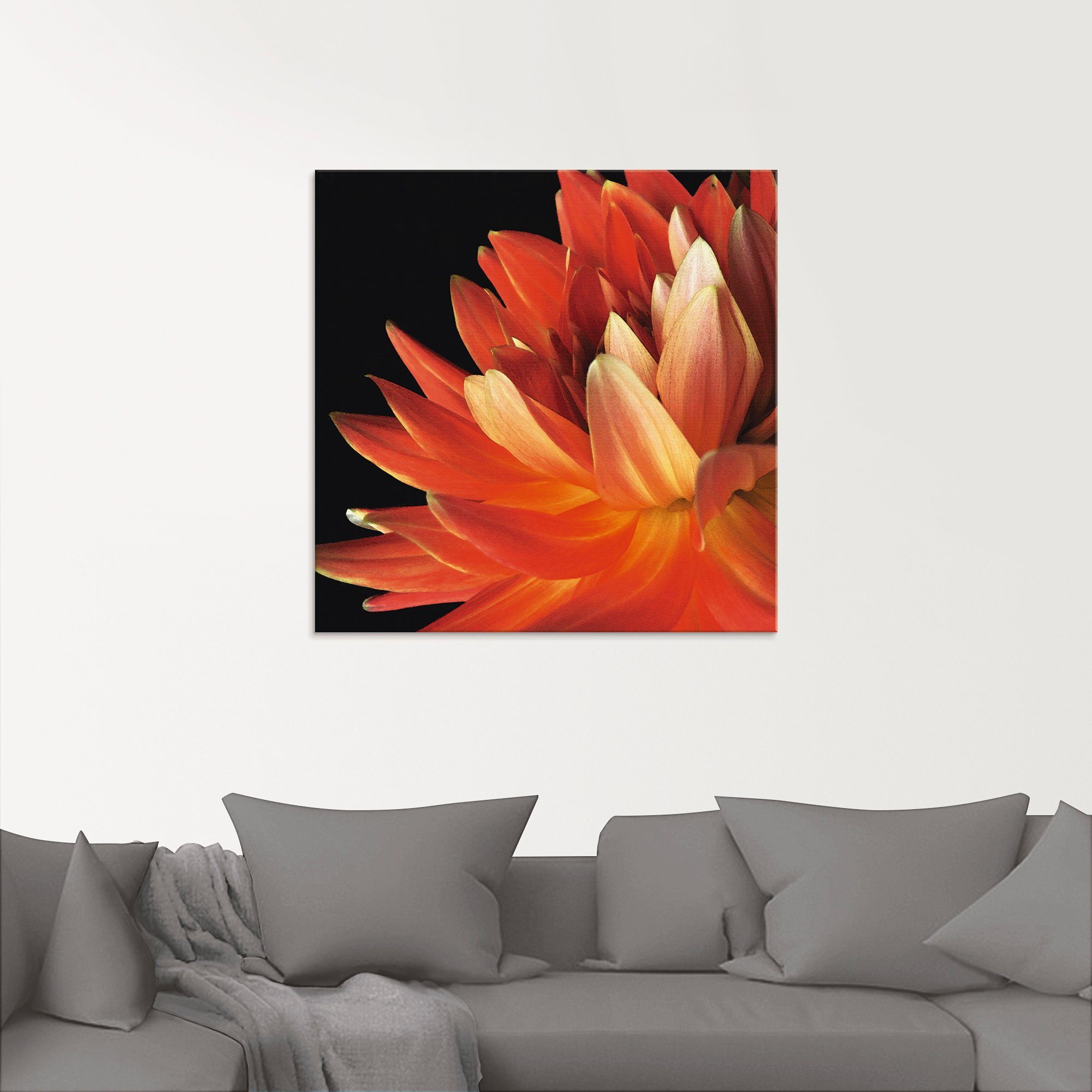 Artland Print op glas Rode dahlia in verschillende maten