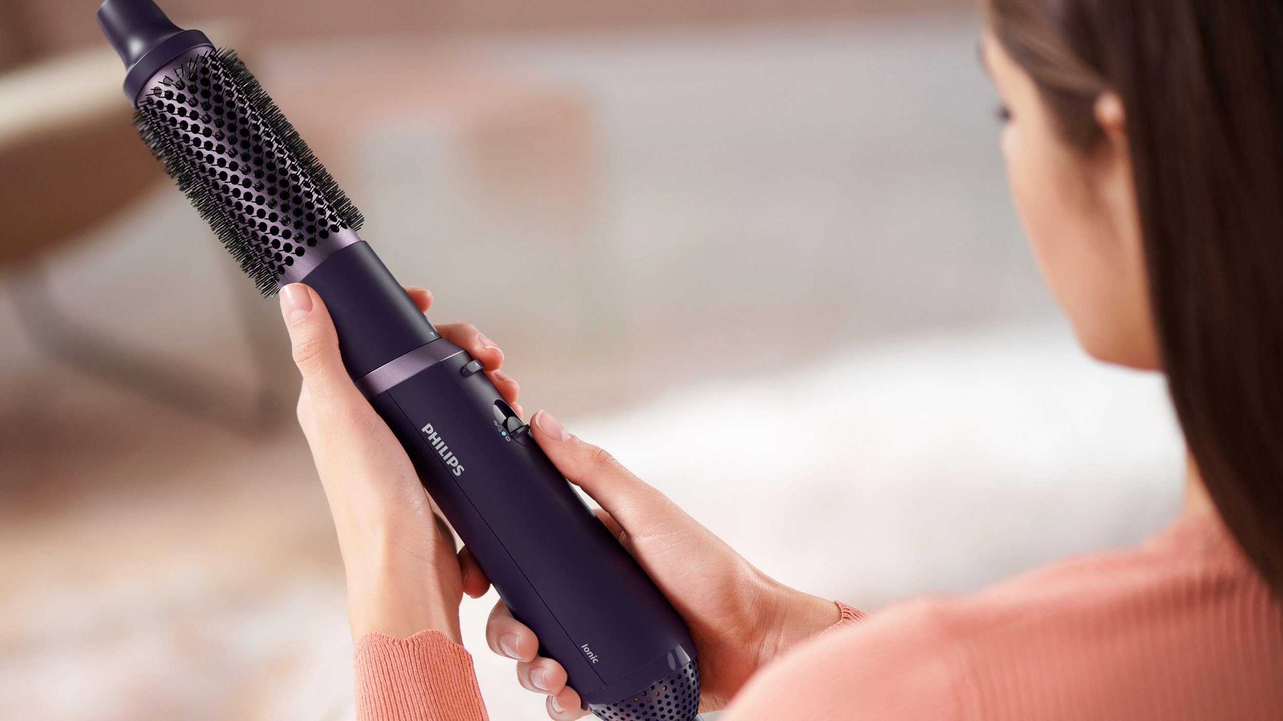 Philips Stylingborstel met warme lucht AirStyler Series 3000 BHA305/00 met ionen technologie, keratine keramische coating en 3 opzetstukken