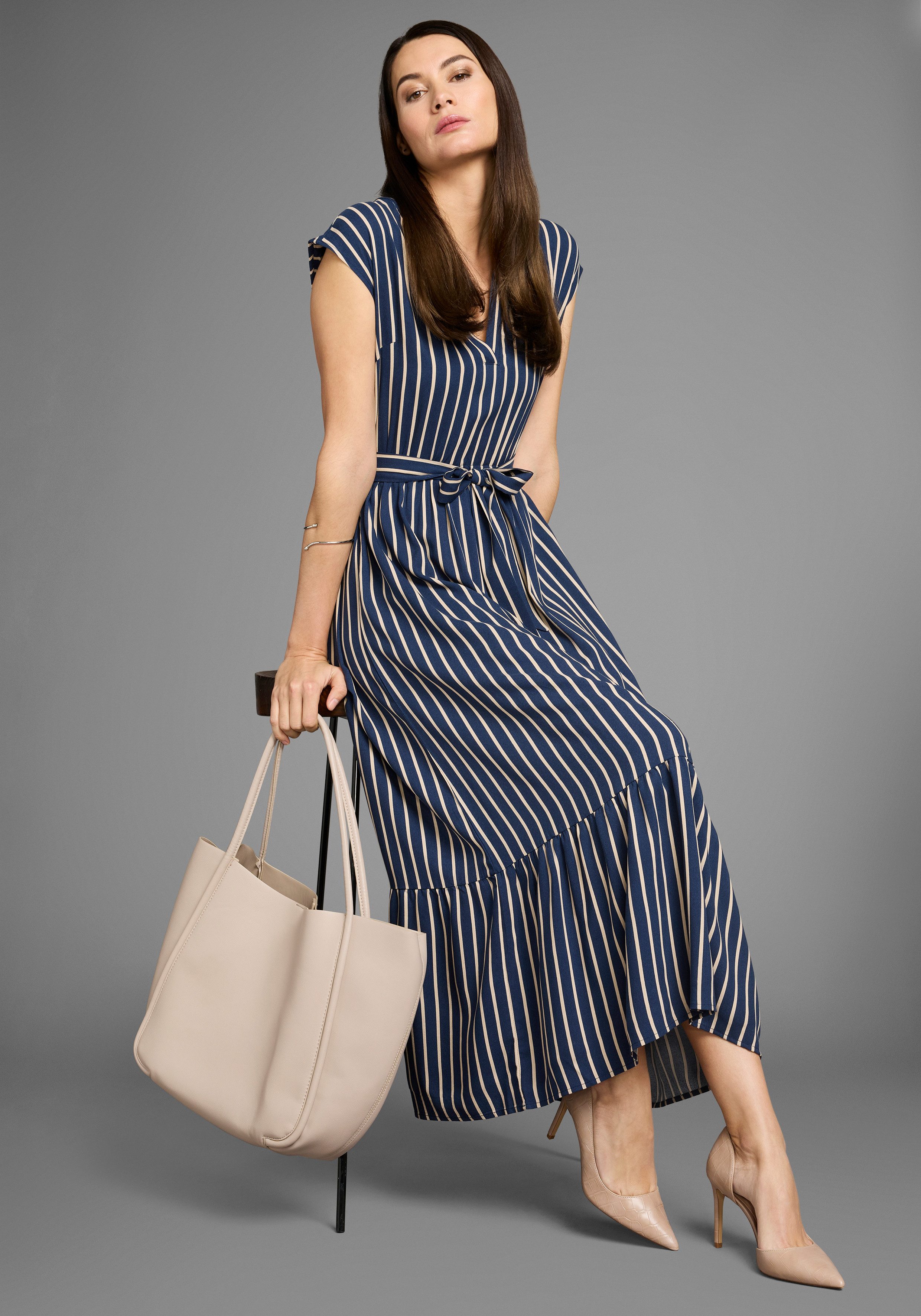HECHTER PARIS Midi-jurk met bindstrik