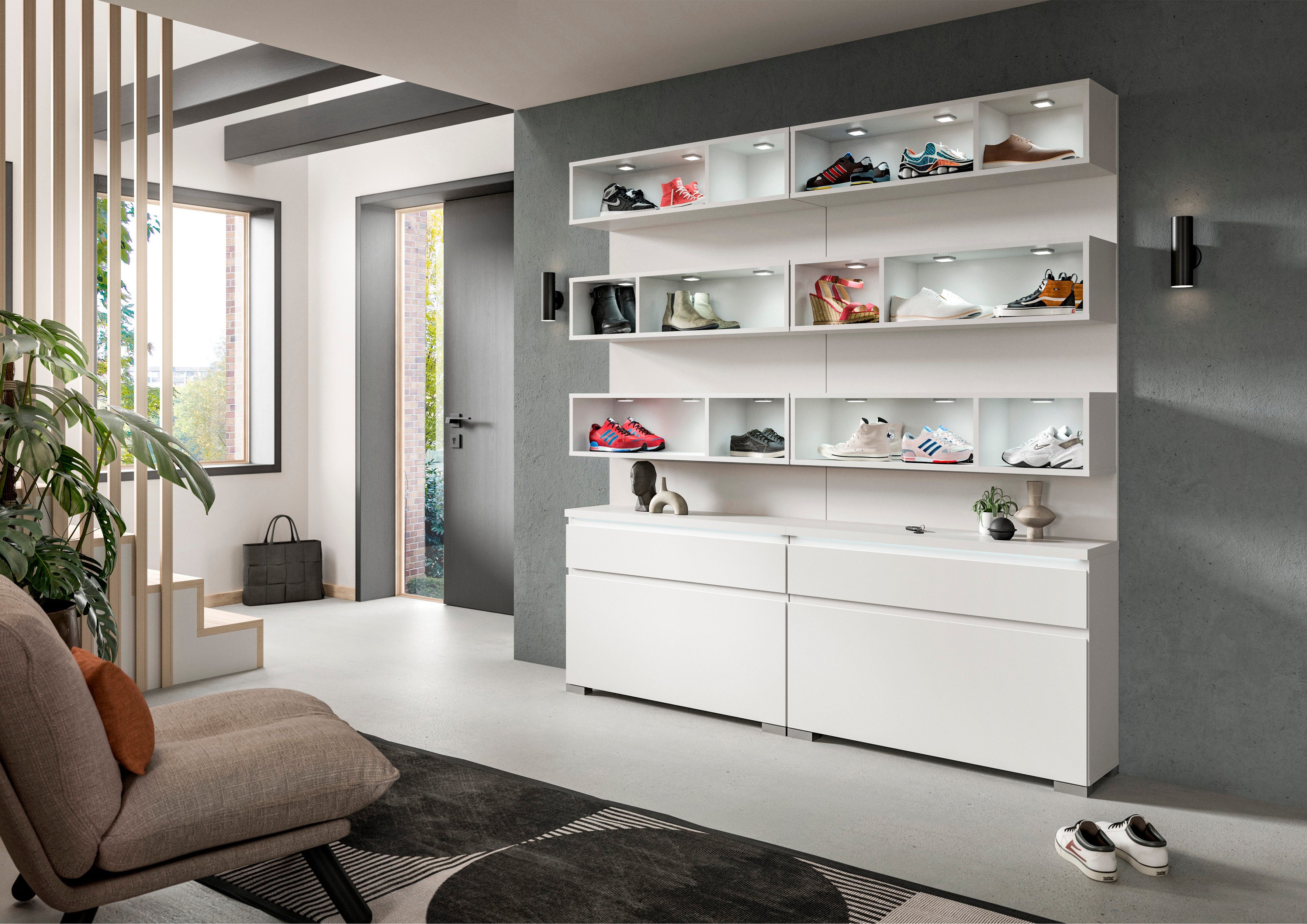 INOSIGN Schoenenkast Skoskap, Hoogte 194 cm, plaats voor ca. 22 paar schoenen, veel opbergruimte