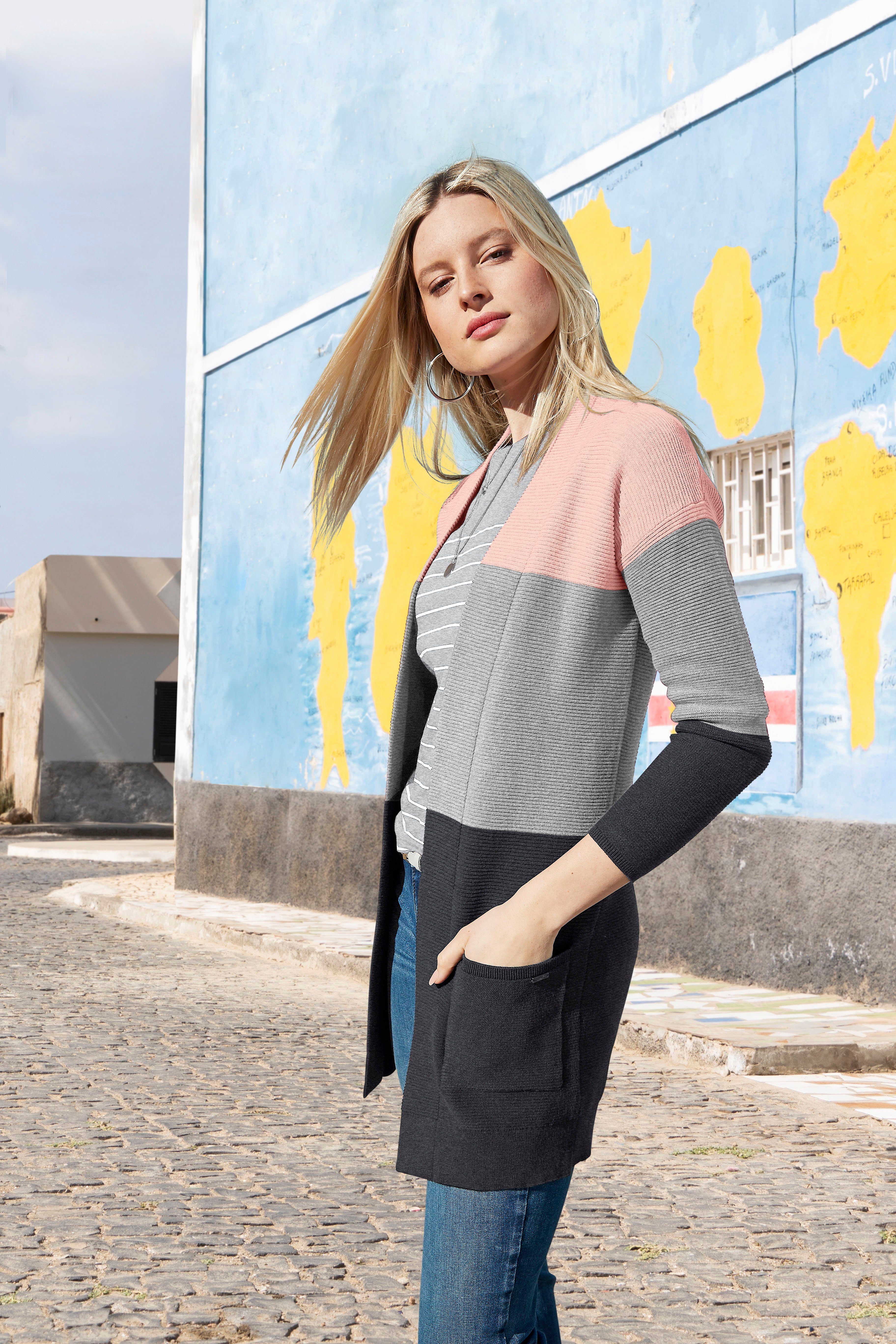 Tom Tailor Shirt met 3/4-mouwen dubbel - strepen + uni (2-delig, Set van 2)