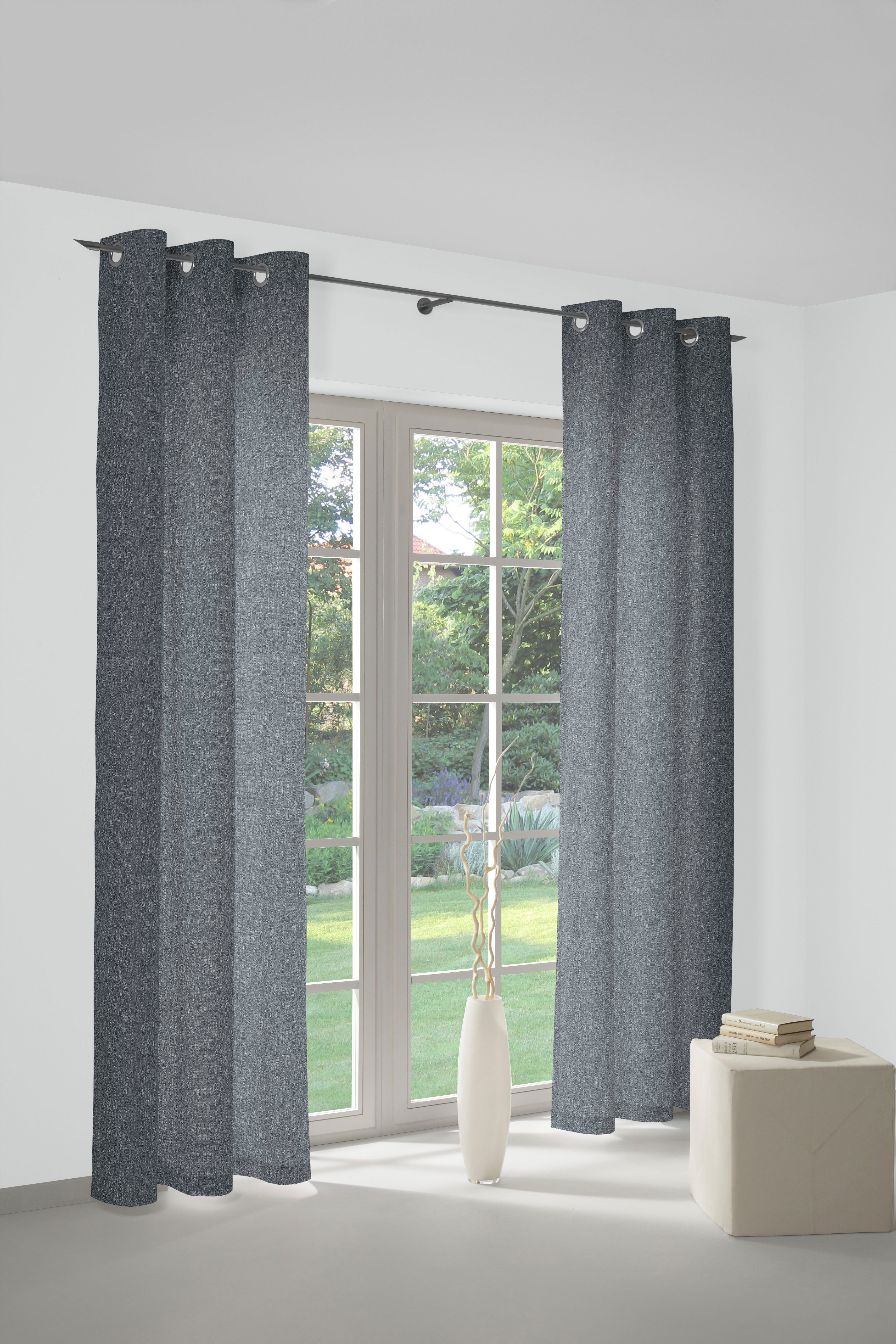 Wirth Gordijn Torbole (1 stuk) kant & klaar gordijnen maat 132 cm x 145 cm blauw