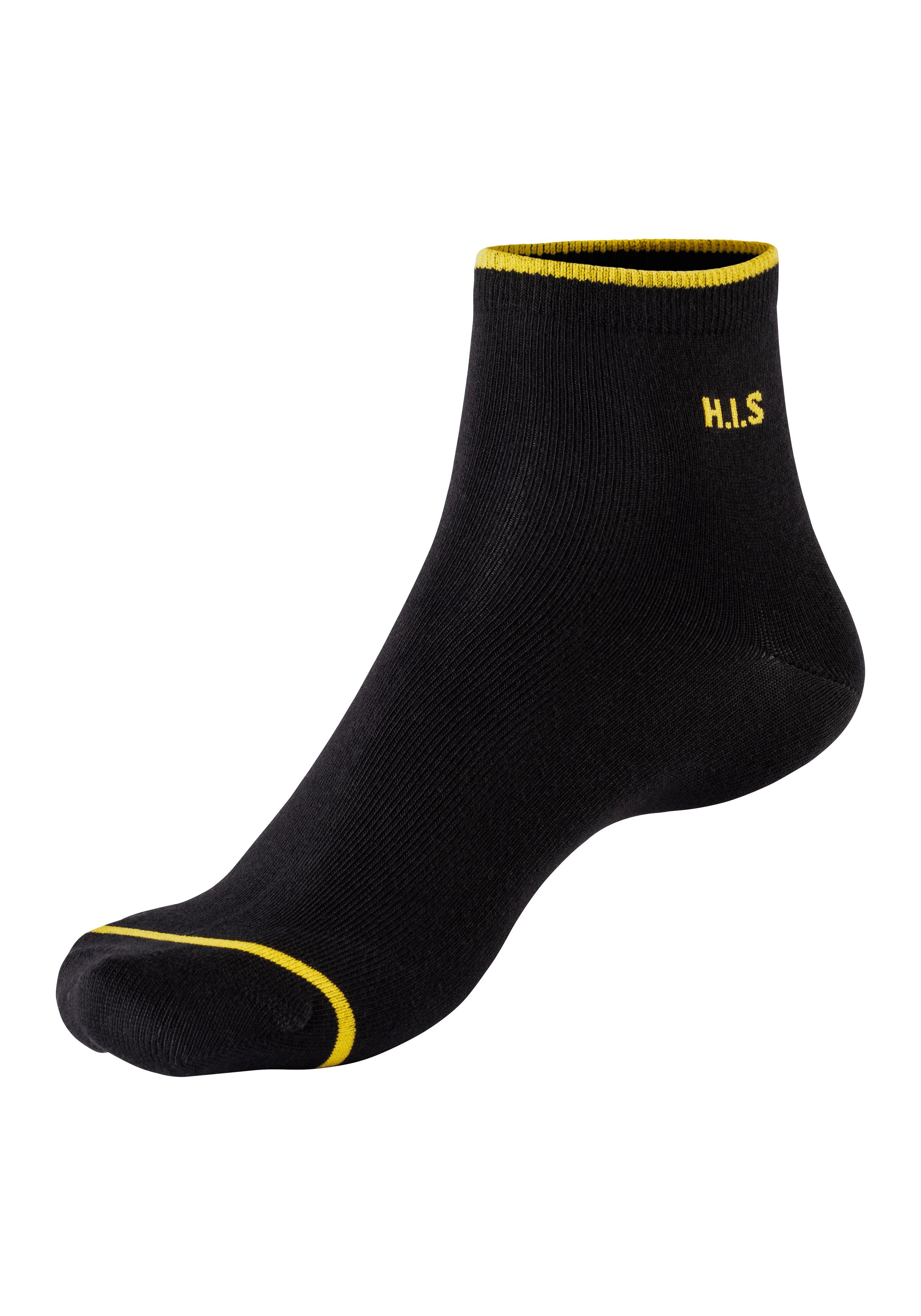 H.I.S Korte sokken met gekleurde boord (set, 7 paar)