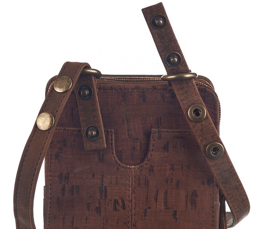 GreenLand Nature Gsm-tasje NATURE leather-cork met opgestikte portemonnee