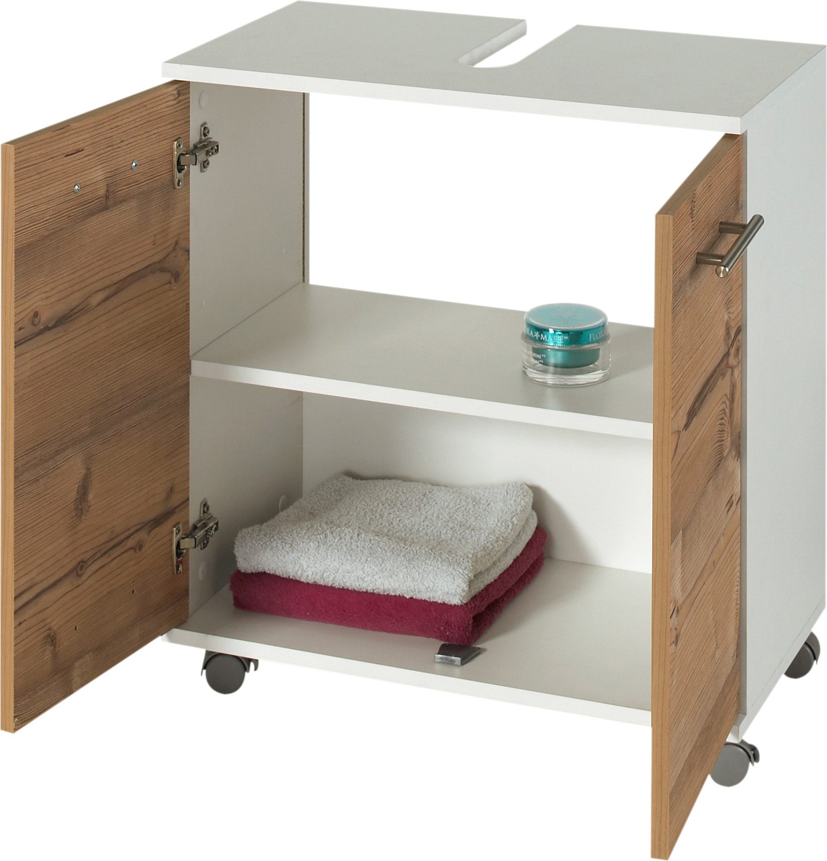 welltime Wastafelonderkast Emmi, breedte 59 cm Siphonaansluiting, metalen beslag