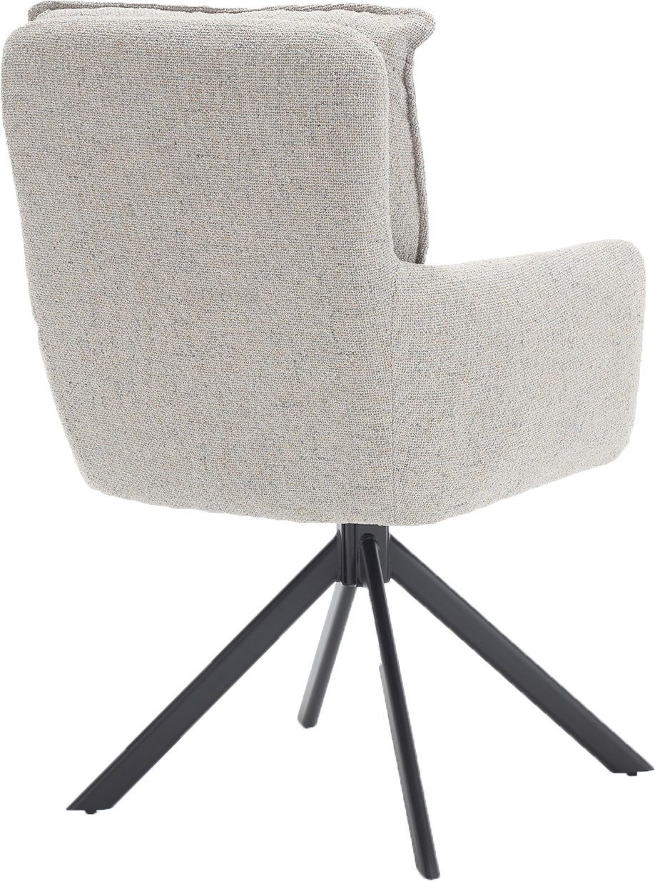 SalesFever Eetkamerstoel Austin armstoel met pocketvering bekleding Eetkamerstoel met 360° draaifunctie, metalen voet (1 stuk)