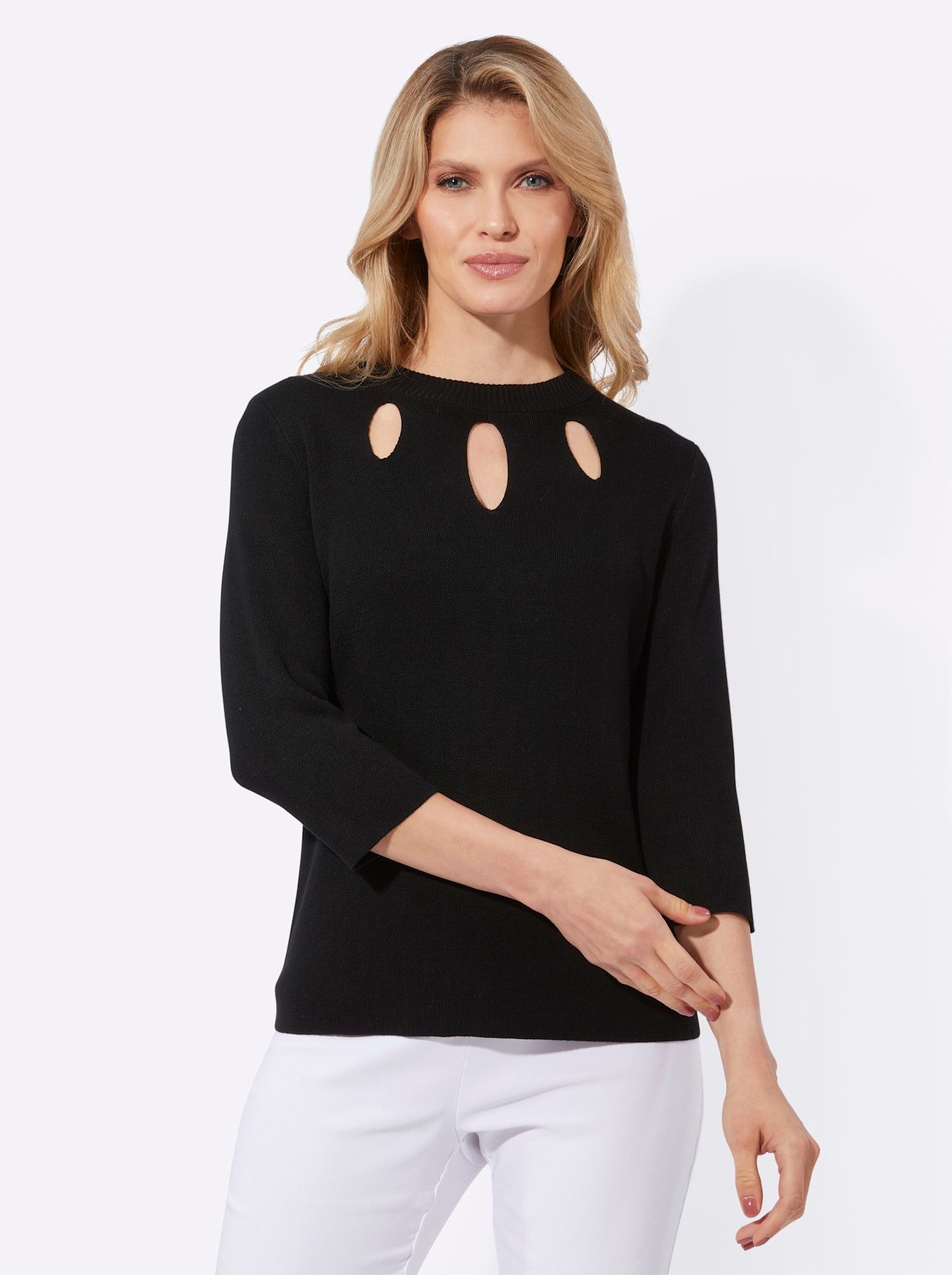 Classic Basics Trui met 3 4 mouwen Trui