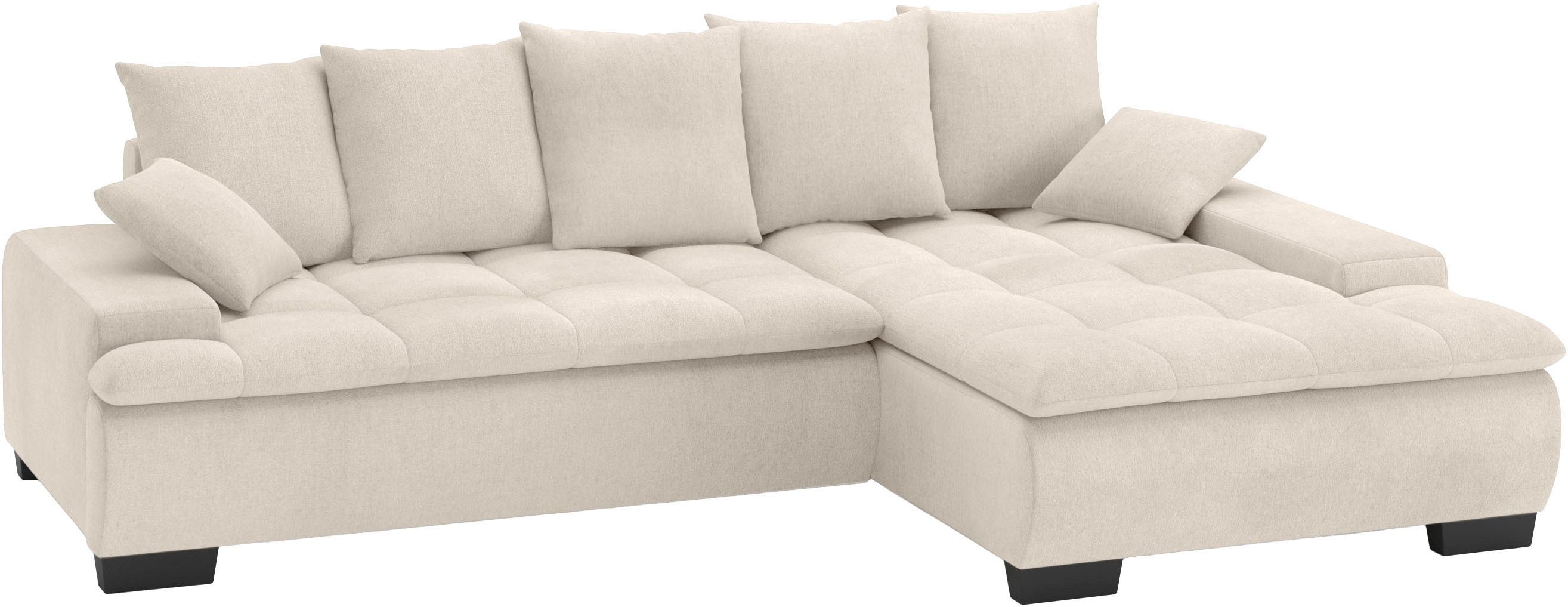Mr. Couch Hoekbank Haiti II, L-vorm met koudschuim bekleding, optioneel met bed en bedlade beige, hoekbanken