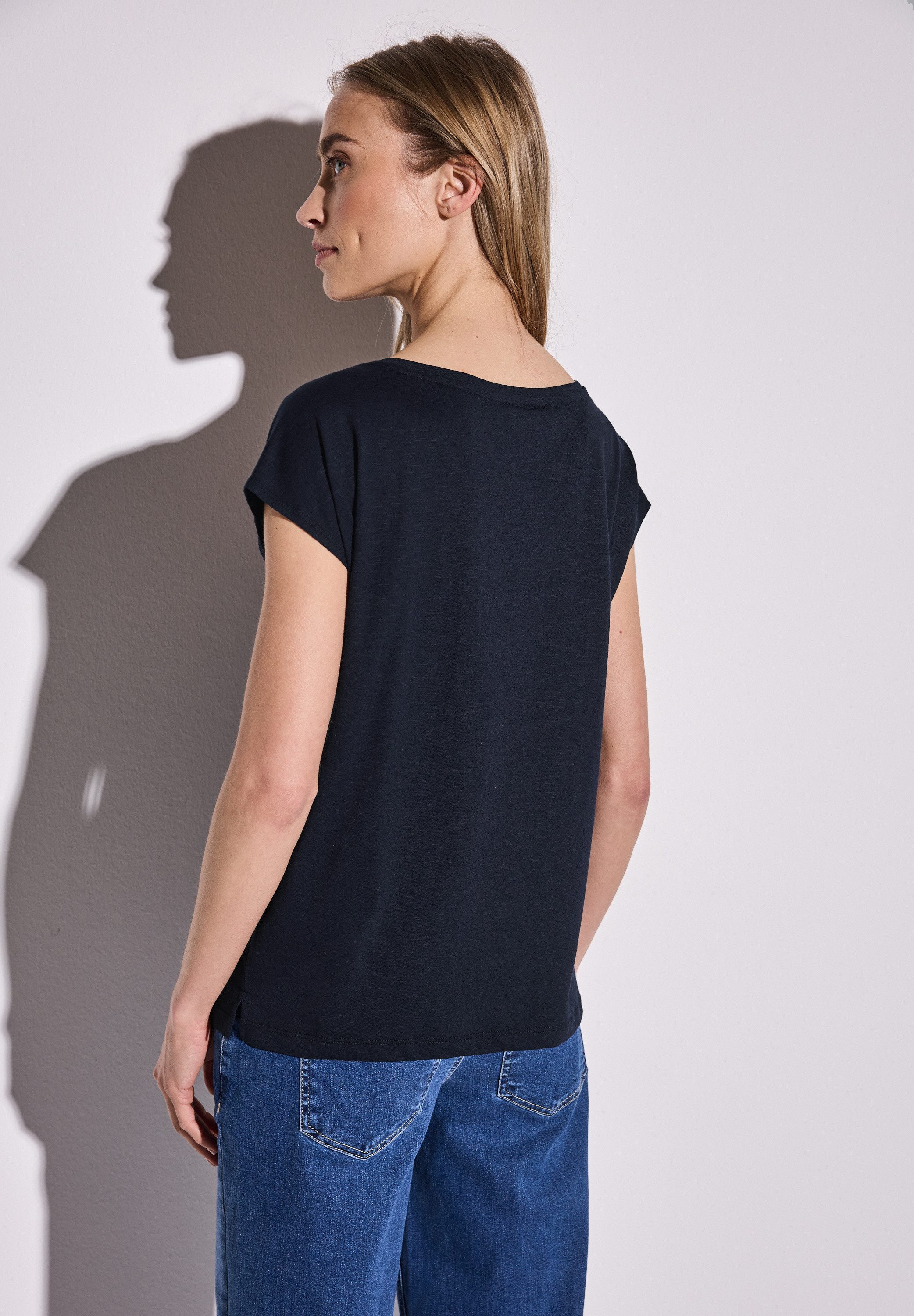 STREET ONE Shirttop met aanrimpeling op de schouder