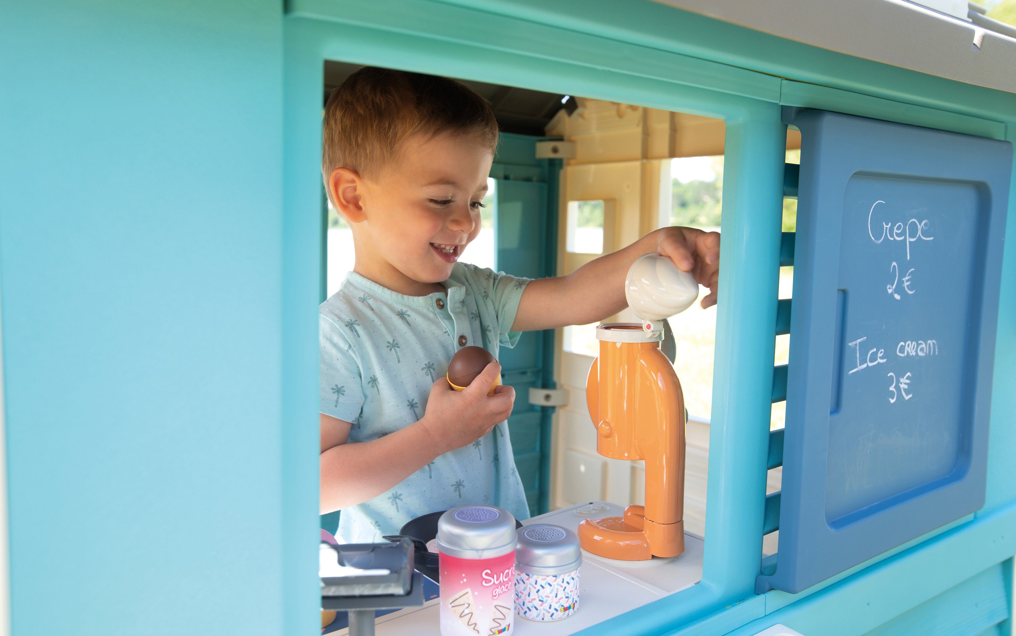 Smoby Speelhuis Sweety Corner met toonbank en veel accessoires