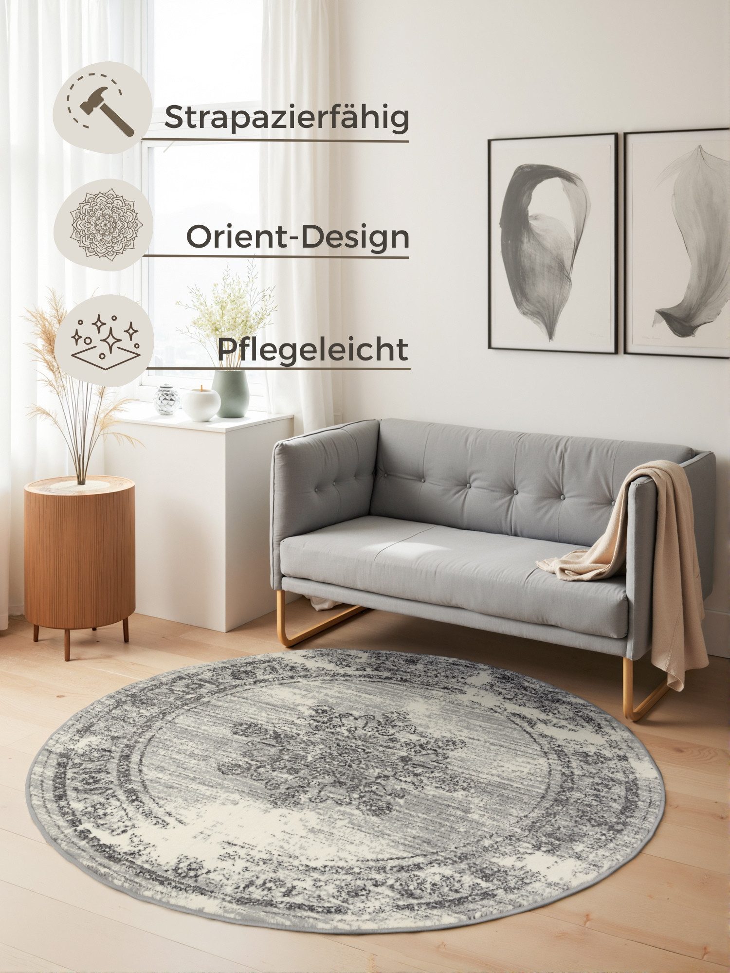 HANSE Home Vloerkleed Lydia Woonkamer, slaapkamer, gang, kortpolig, oosters, vintage, zacht
