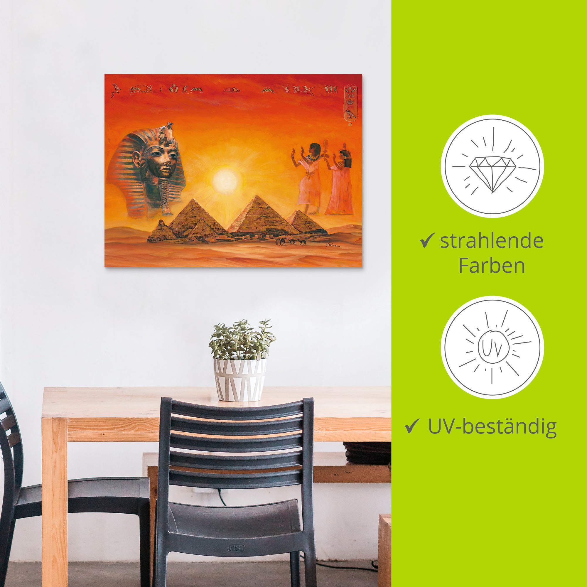 Artland Artprint Egyptische impressies als artprint van aluminium, artprint voor buiten, artprint op linnen, poster, muursticker