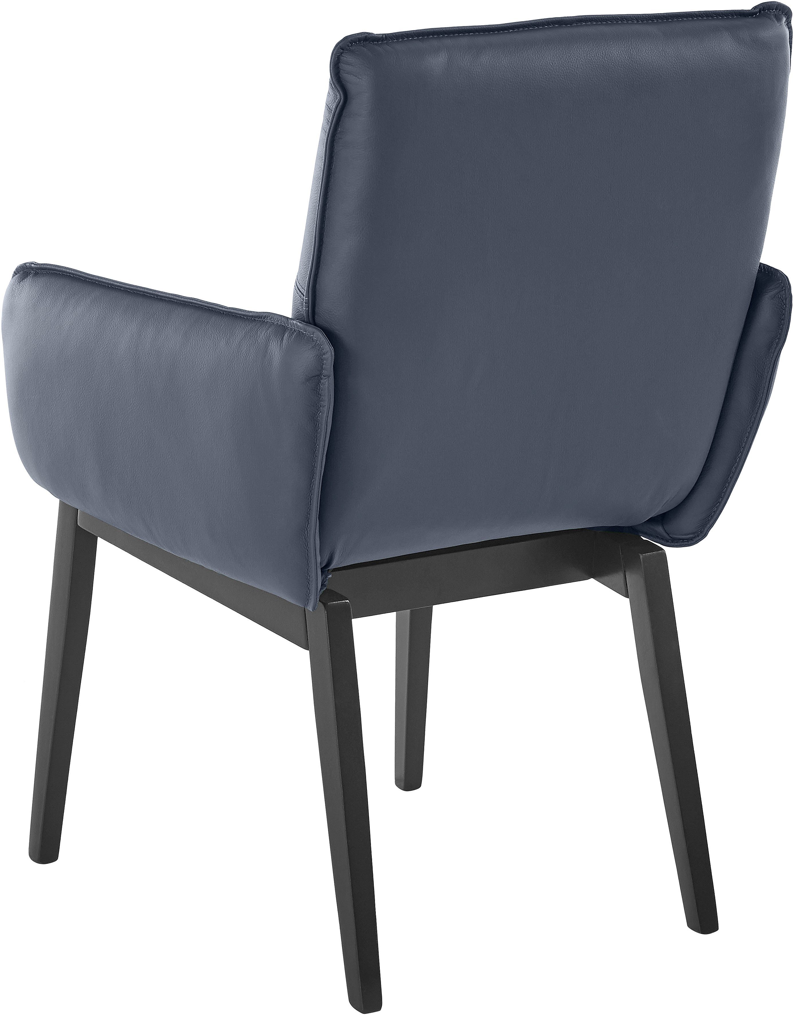 Home affaire Stoel met armleuningen Model 6 Bekleding van microvezel of leer, frame is beuken in zwart gelakt (2 stuks)