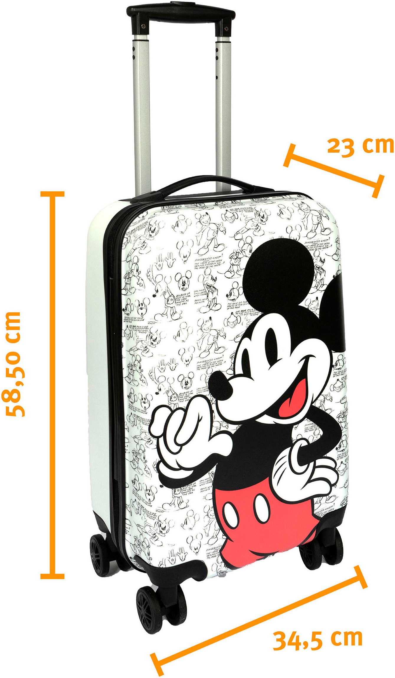 UNDERCOVER Kinderkoffer Mickey Mouse, 59 cm met tsa-cijfercombinatieslot