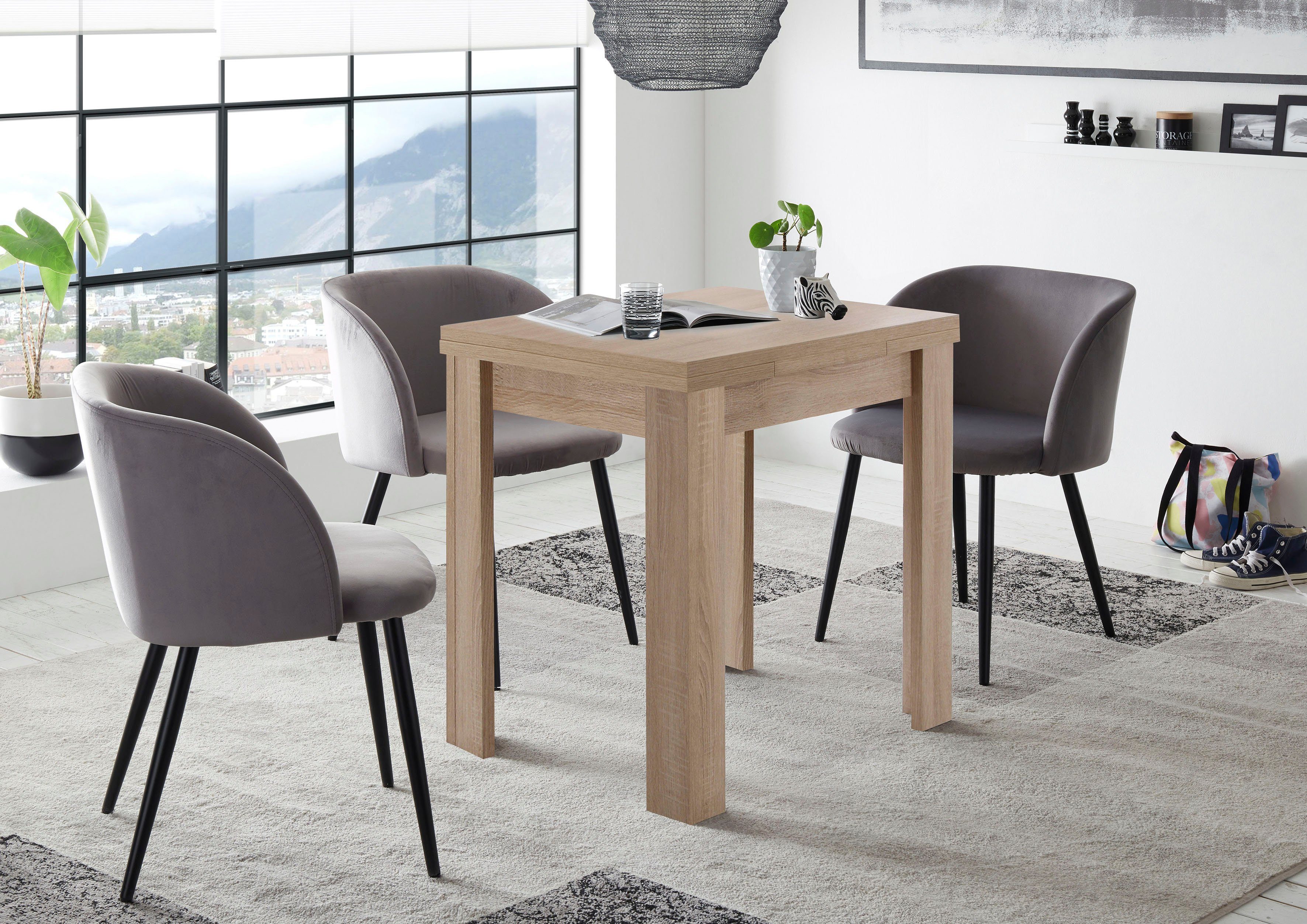 Mäusbacher Eettafel Monti 80x60 cm, uittrekbaar tot 136 cm