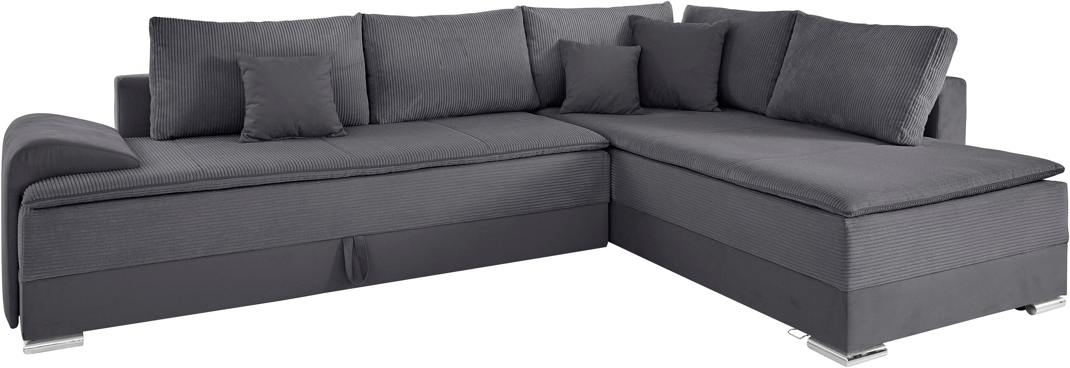 INOSIGN Hoekbank Night & Day L-vorm met permanente slaapfunctie met armleuning met boxspring-bedfunctie 180x200 cm en opberglade, doorlopend slaper!