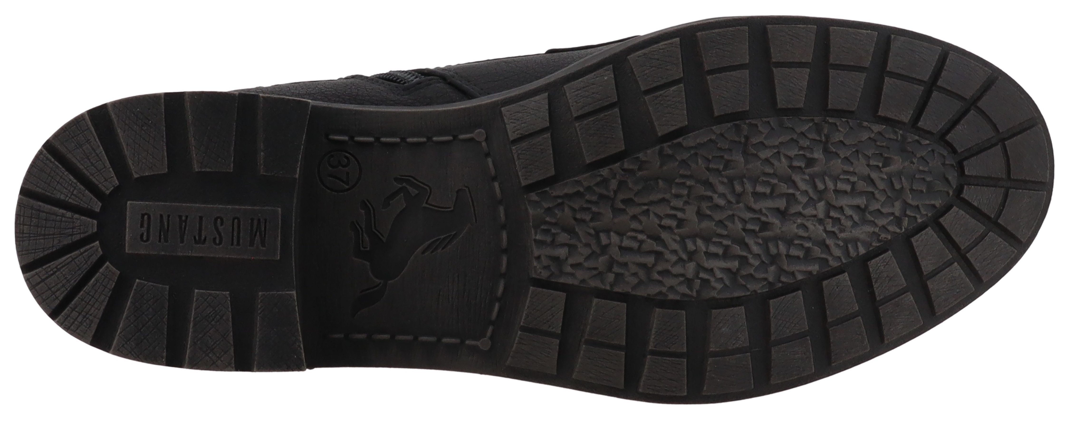 Mustang Shoes Winterlaarsjes FABIENNE Veterenkellaars met blokhak