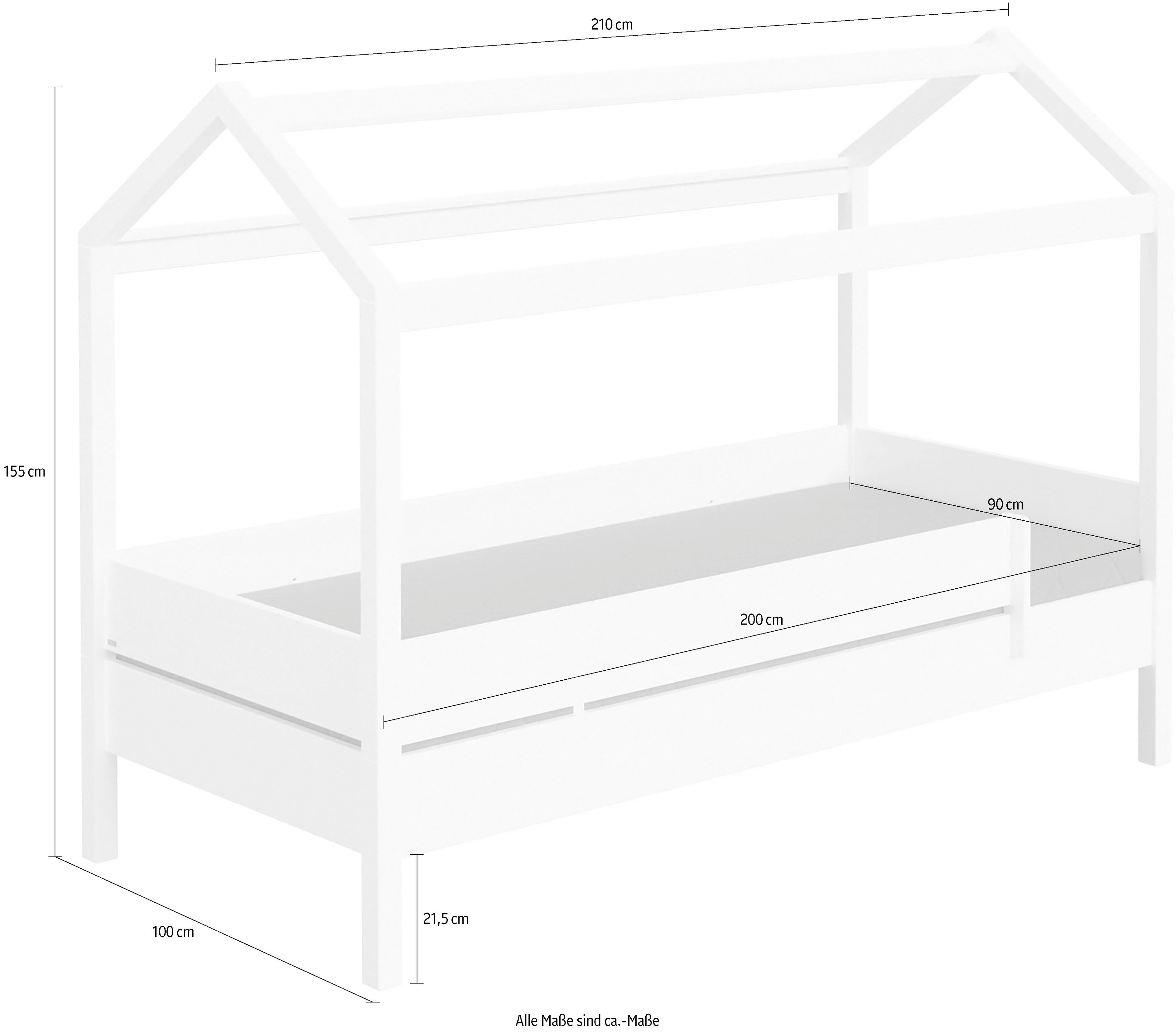 PAIDI Kinderwelten Huisbed TINY HOUSE Speelbed met valbeveiliging, individueel aanpasbaar