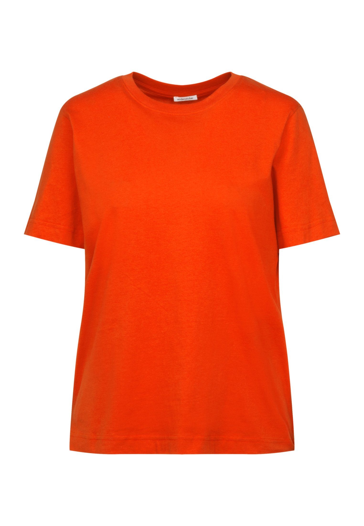 seidensticker T-shirt Zwarte roos Korte mouwen ronde hals uni