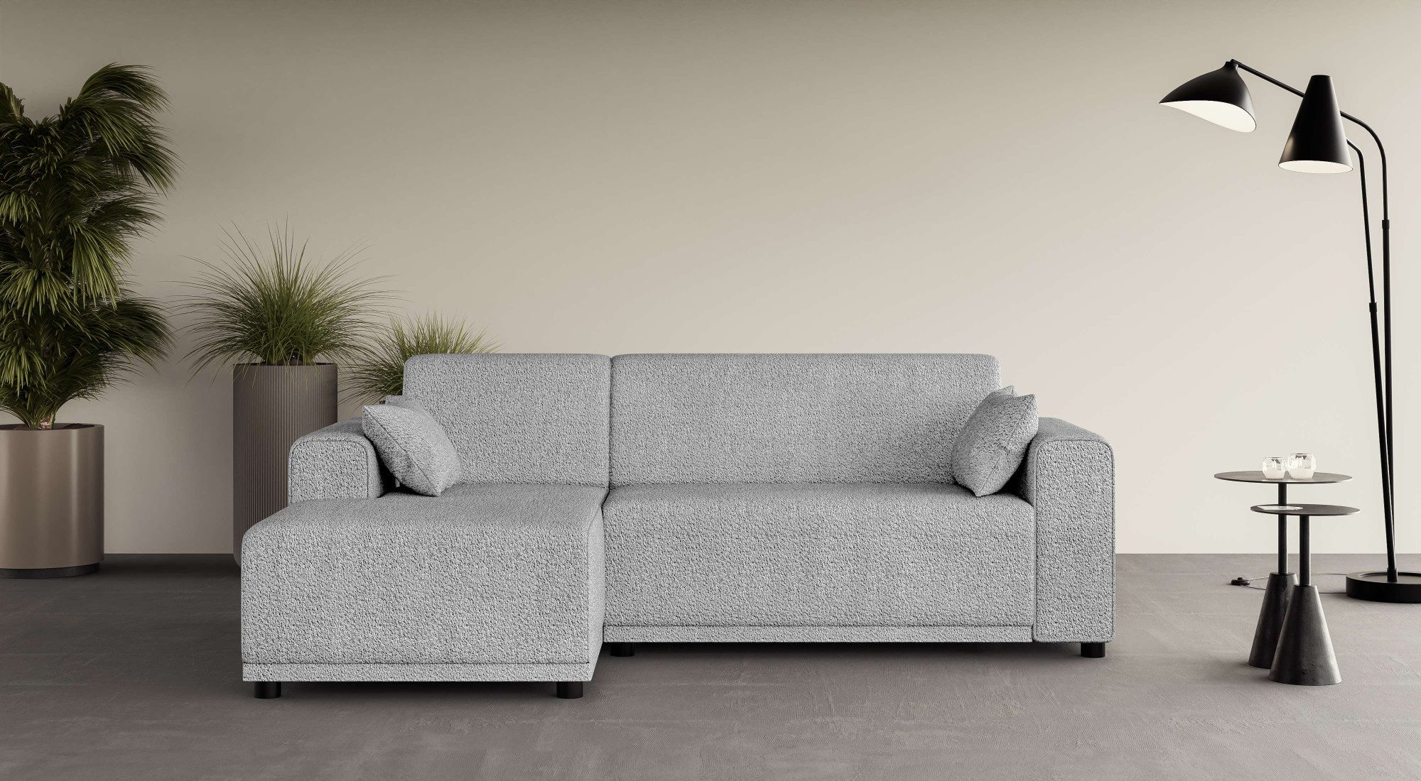 Home affaire Hoekbank Tammo L-model grijs, hoekbanken, Recamiere links