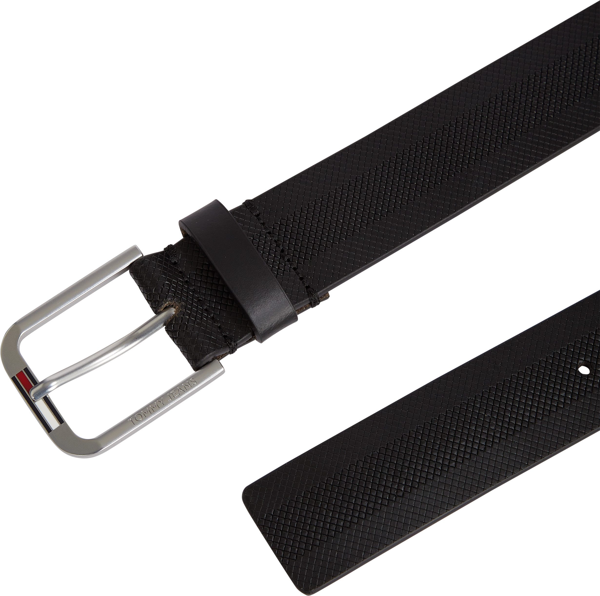 TOMMY JEANS Leren riem TJM AUSTIN 3.5 Eenvoudige pin sluiting met logo, zachte haptiek