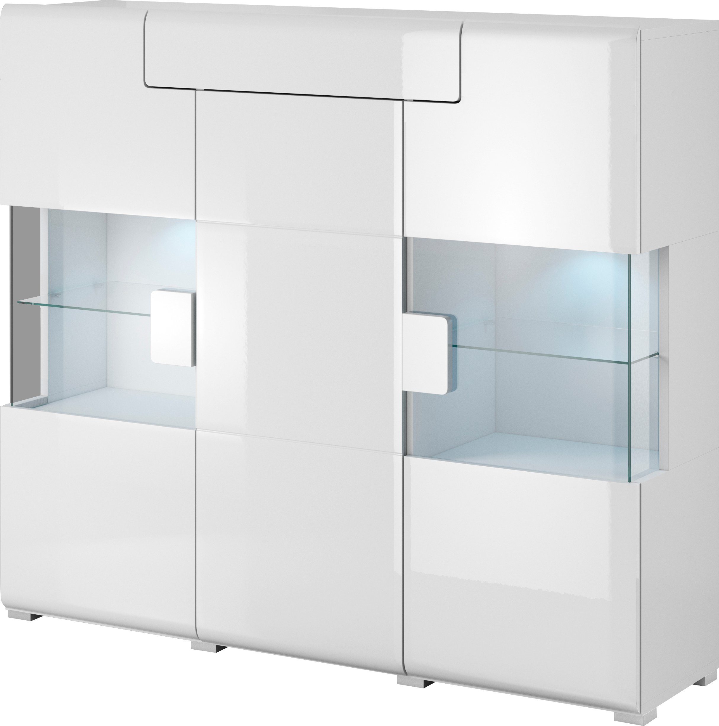 INOSIGN Highboard Toledo, breedte 147,5 cm, modieuze hoge kast met 3 deuren en lade