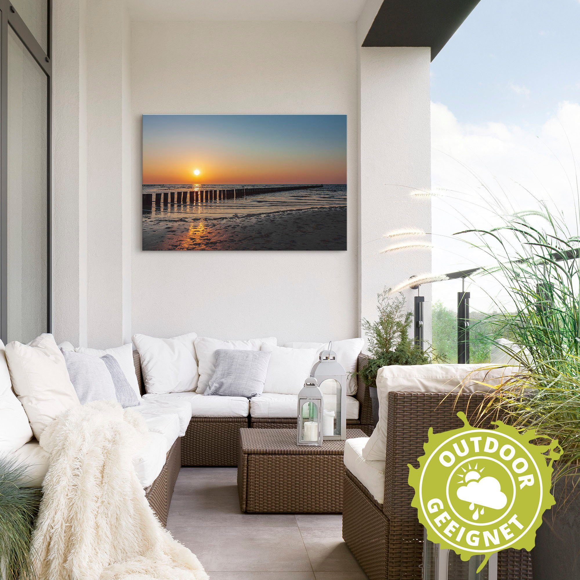 Artland Artprint Zonsondergang aan de Oostzee eiland Poel als artprint van aluminium, artprint voor buiten, poster in diverse formaten