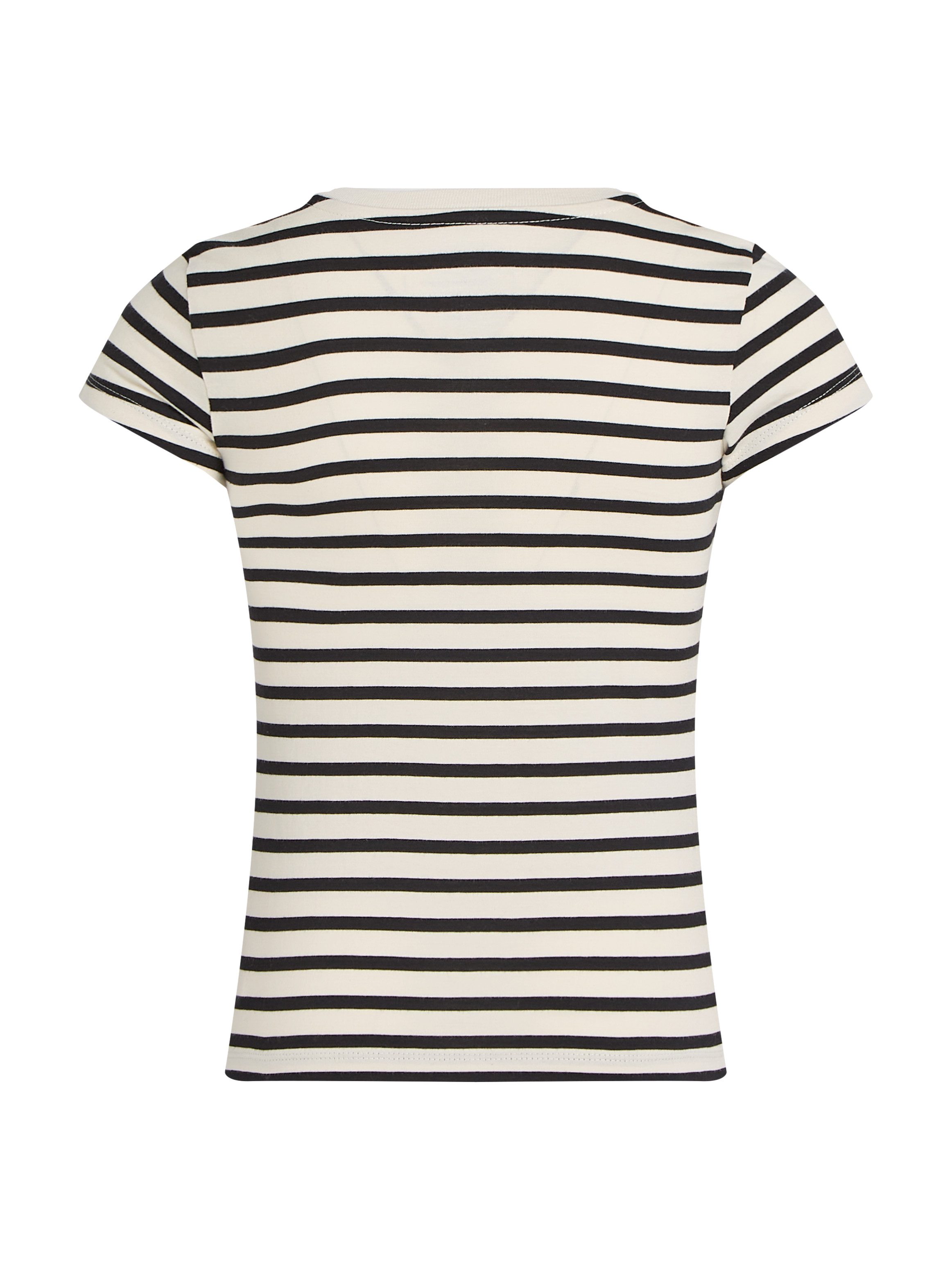 Calvin Klein Shirt met ronde hals 2 PACK STRIPE SLIM SS T-SHIRT voor kinderen tot 16 jaar met logo-opdruk