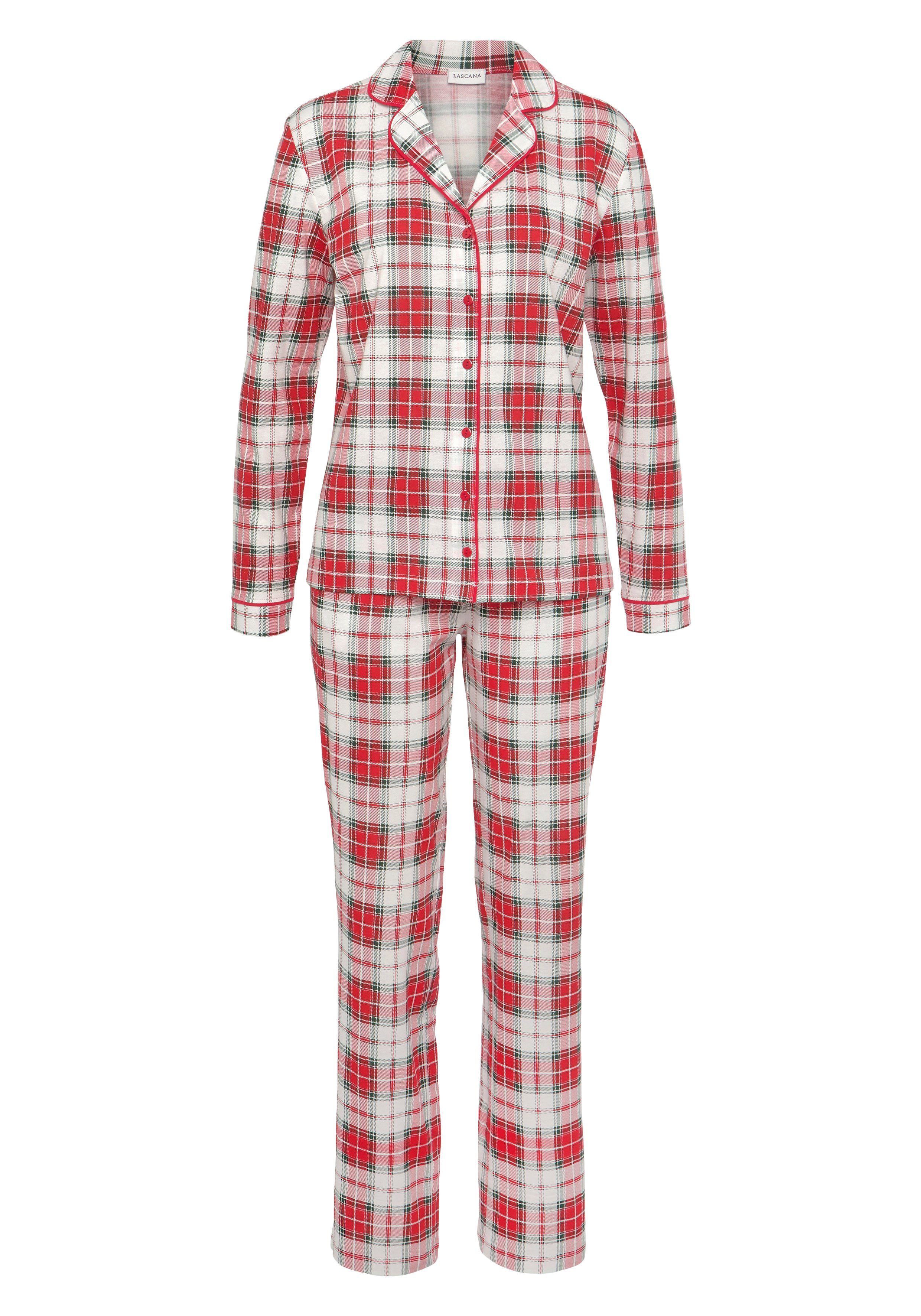 Lascana Pyjama met ruitprint (3-delig)