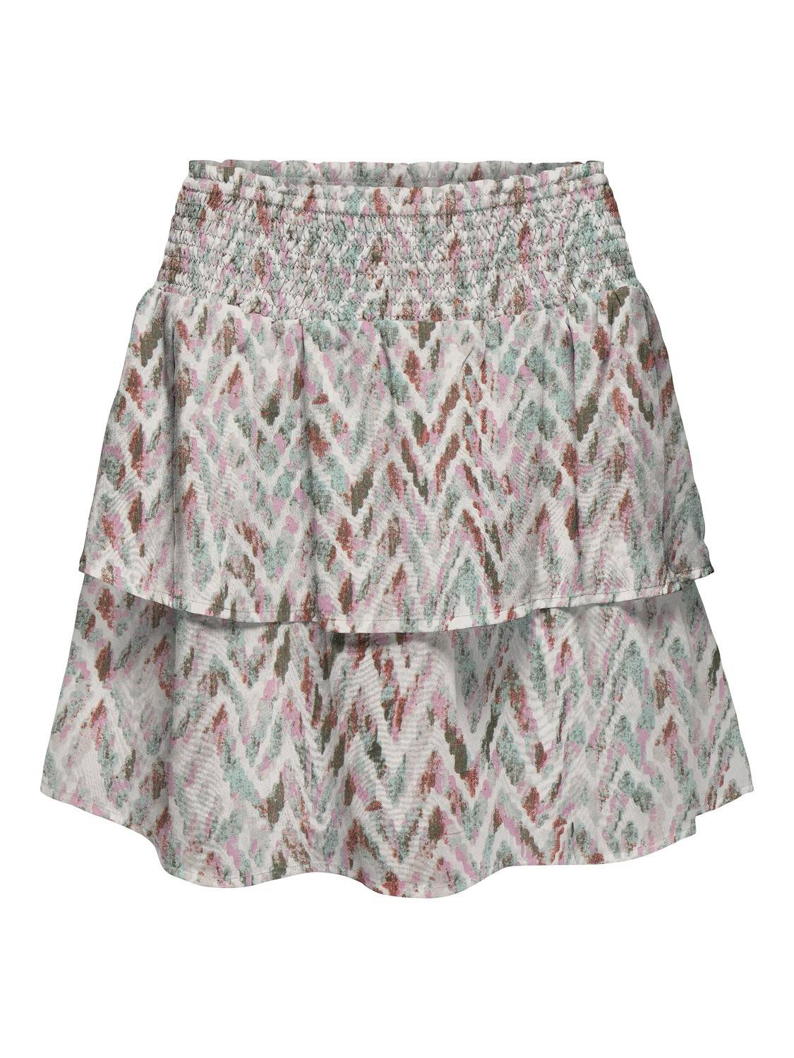 Only Minirok ONLANN STAR LAYERED SMOCK SKIRT dames minirokken maat XL (42) wit