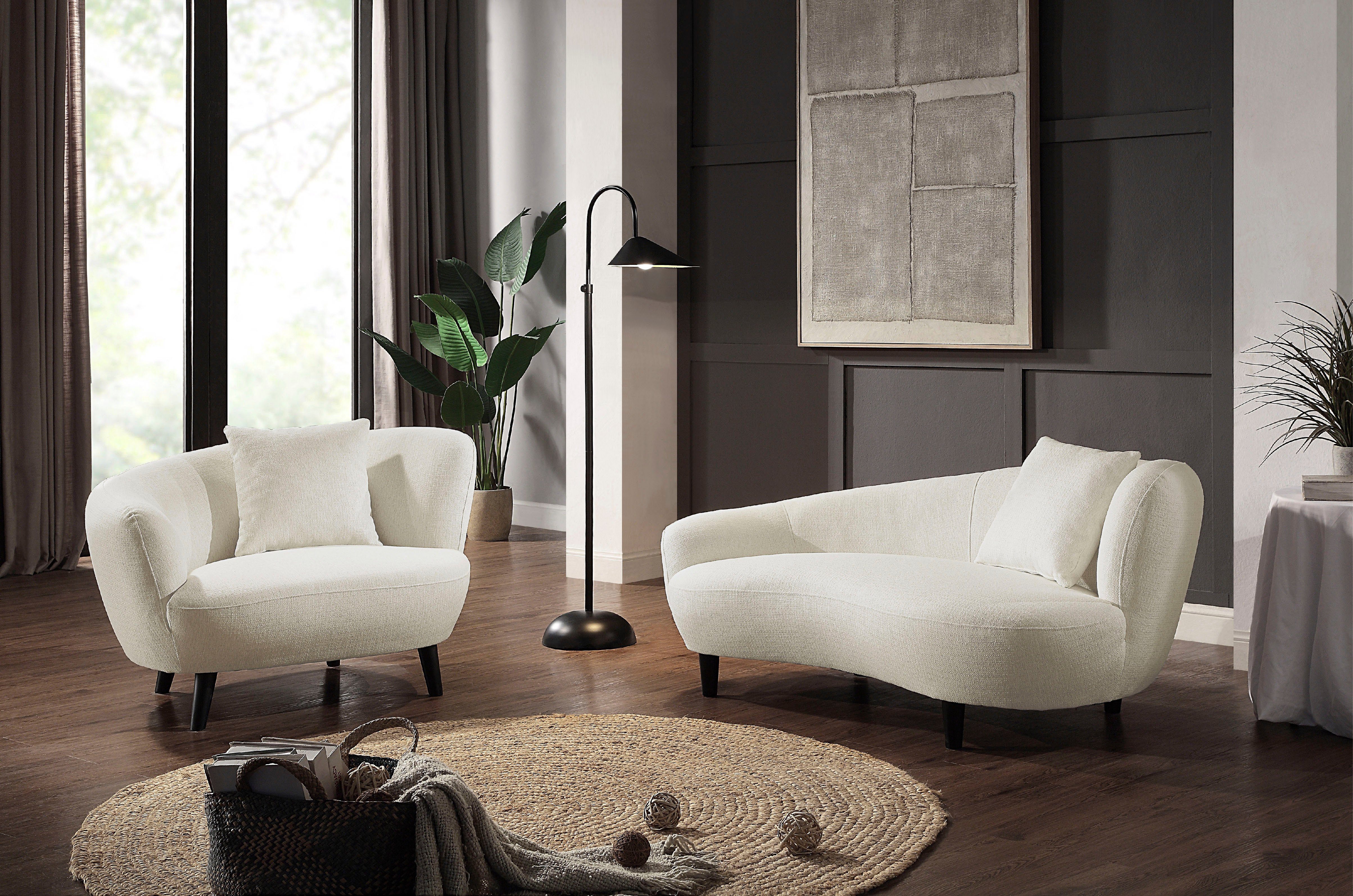 ATLANTIC home collection Loungestoel Olivia XXL-fauteuil, niermodel-fauteuil met sierkussen overtrokken met de...