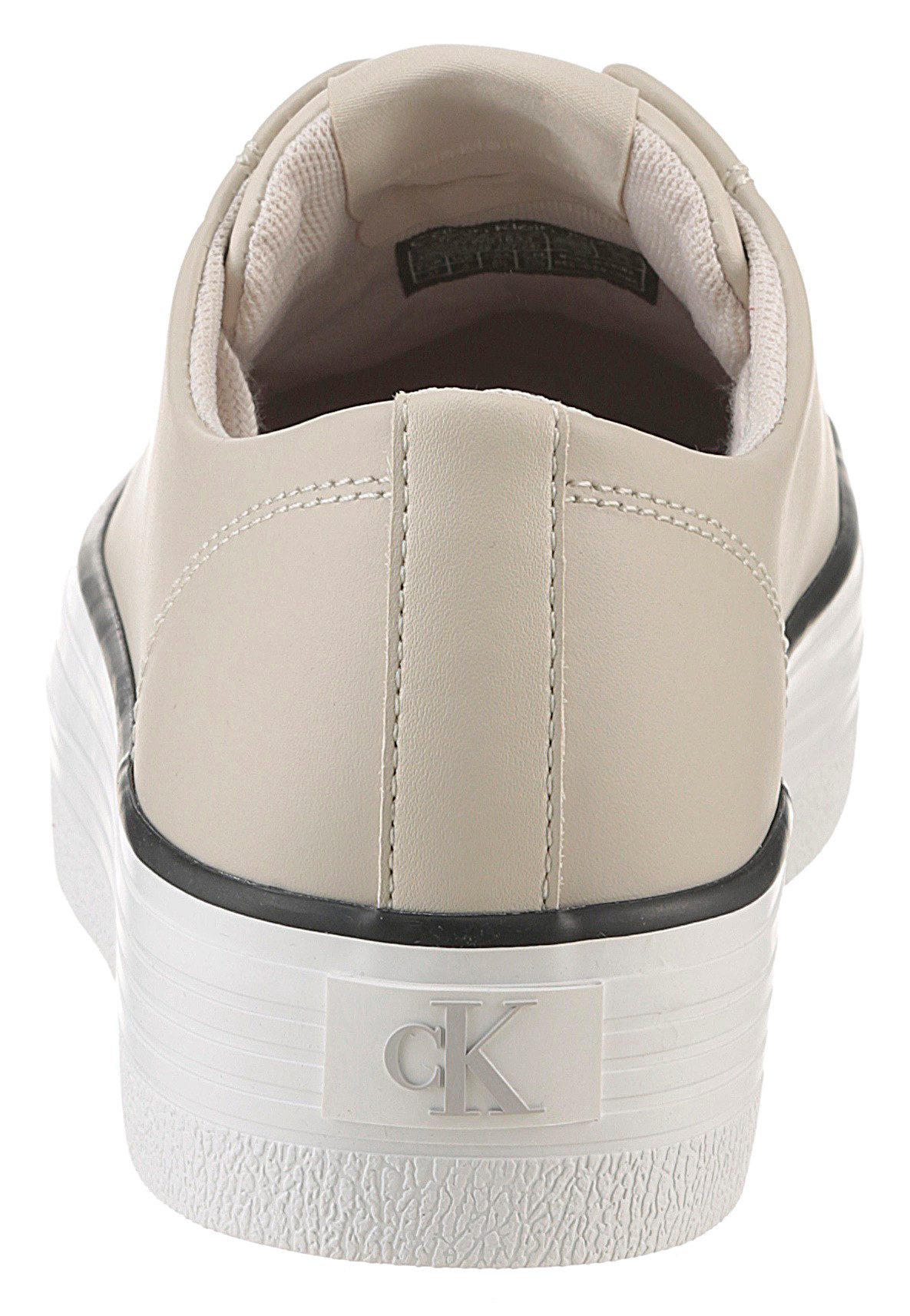 Calvin Klein Sneakers BOLD VULC FLATF LOW LTH IN lage schoen, veterschoen, vrijetijdsschoen met ck-logo op de hak