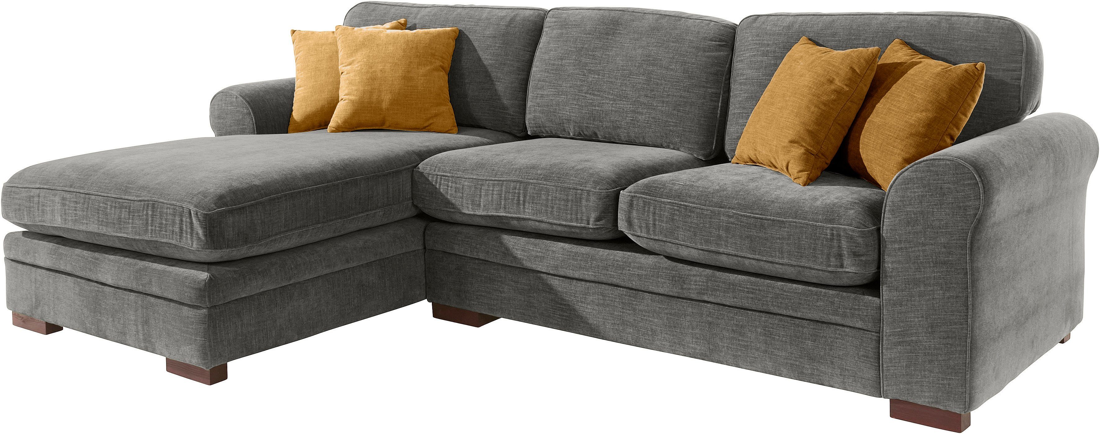 Home affaire Hoekbank Broughton L-vorm zacht zitcomfort, incl. 4 sierkussens, opstaande naad