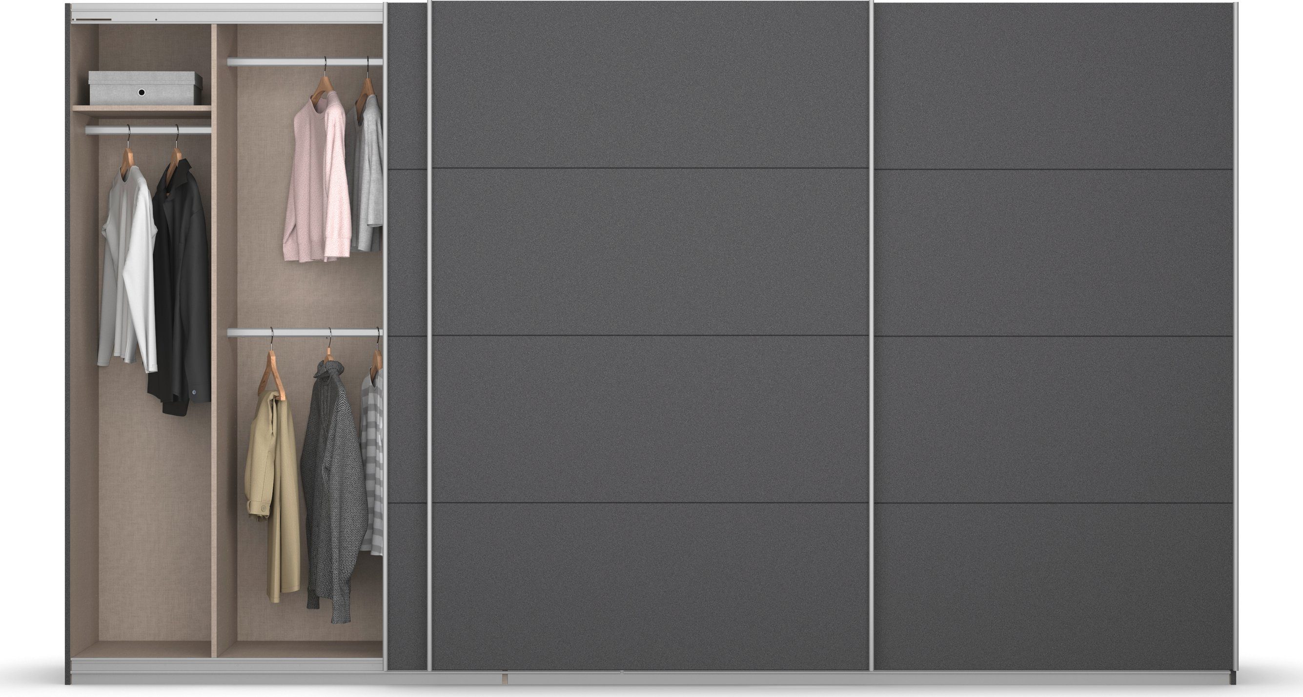 rauch Zweefdeurkast Kledingkast kast garderobe KOLUNA met decor-front inclusief 2 binnenladen en extra legplanken made in germany