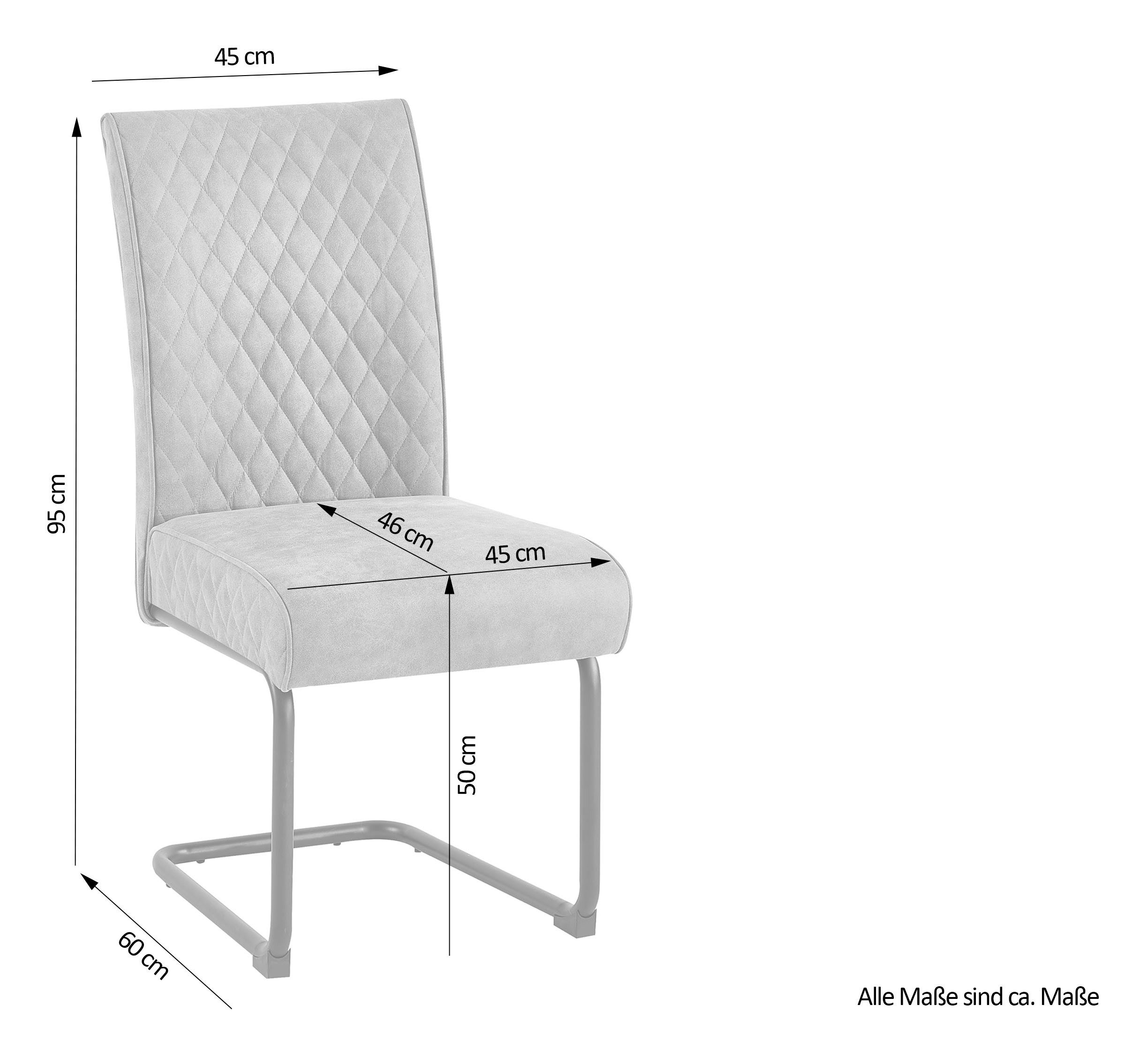 byLIVING Vrijdragende stoel Maria-XXL set van 2 met comfortabele verenbekleding en xxl belasting tot 150 kg (set, 2 stuks)