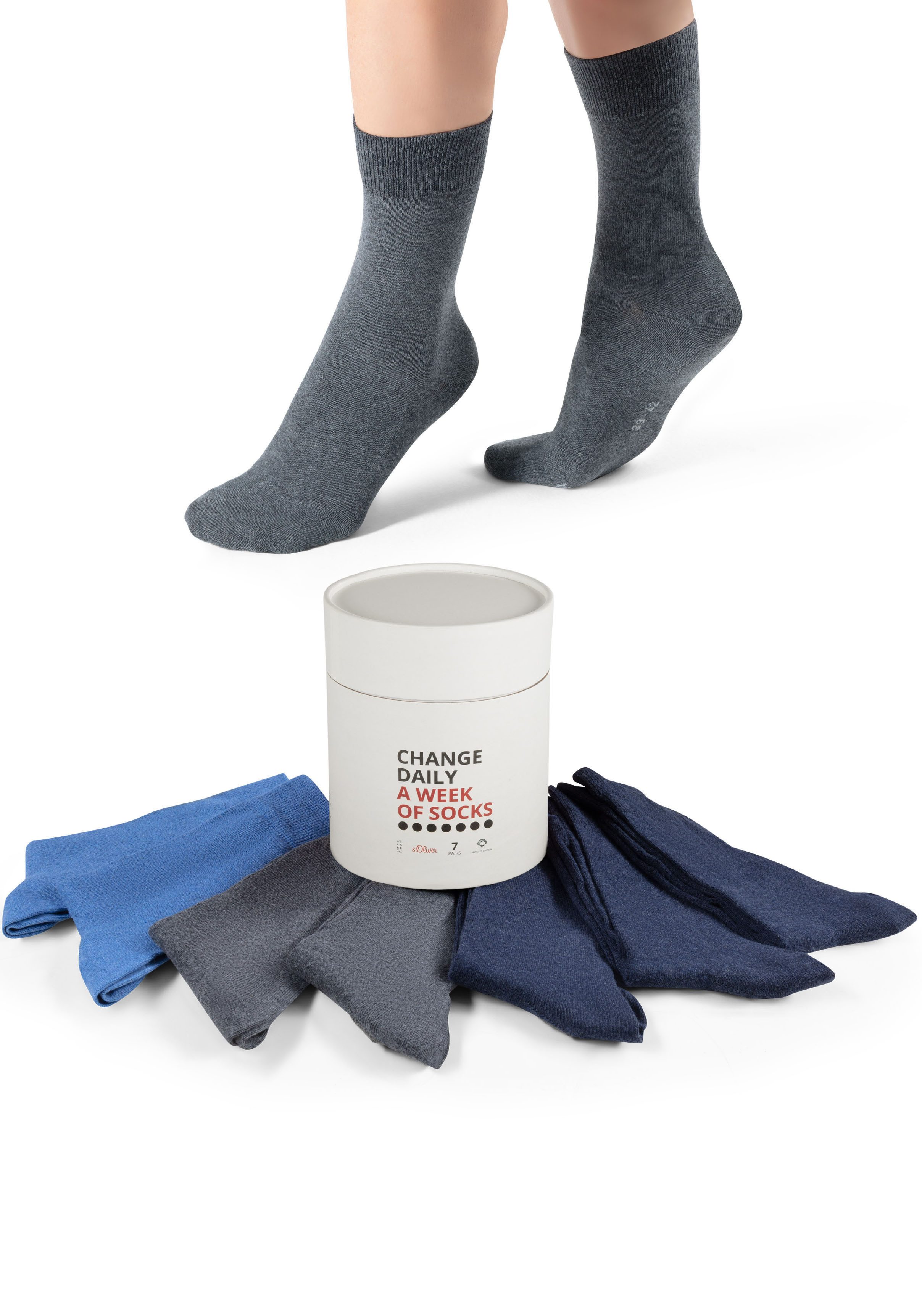 s.Oliver Sneakersokken Essentials met naadloze teen (7 paar)