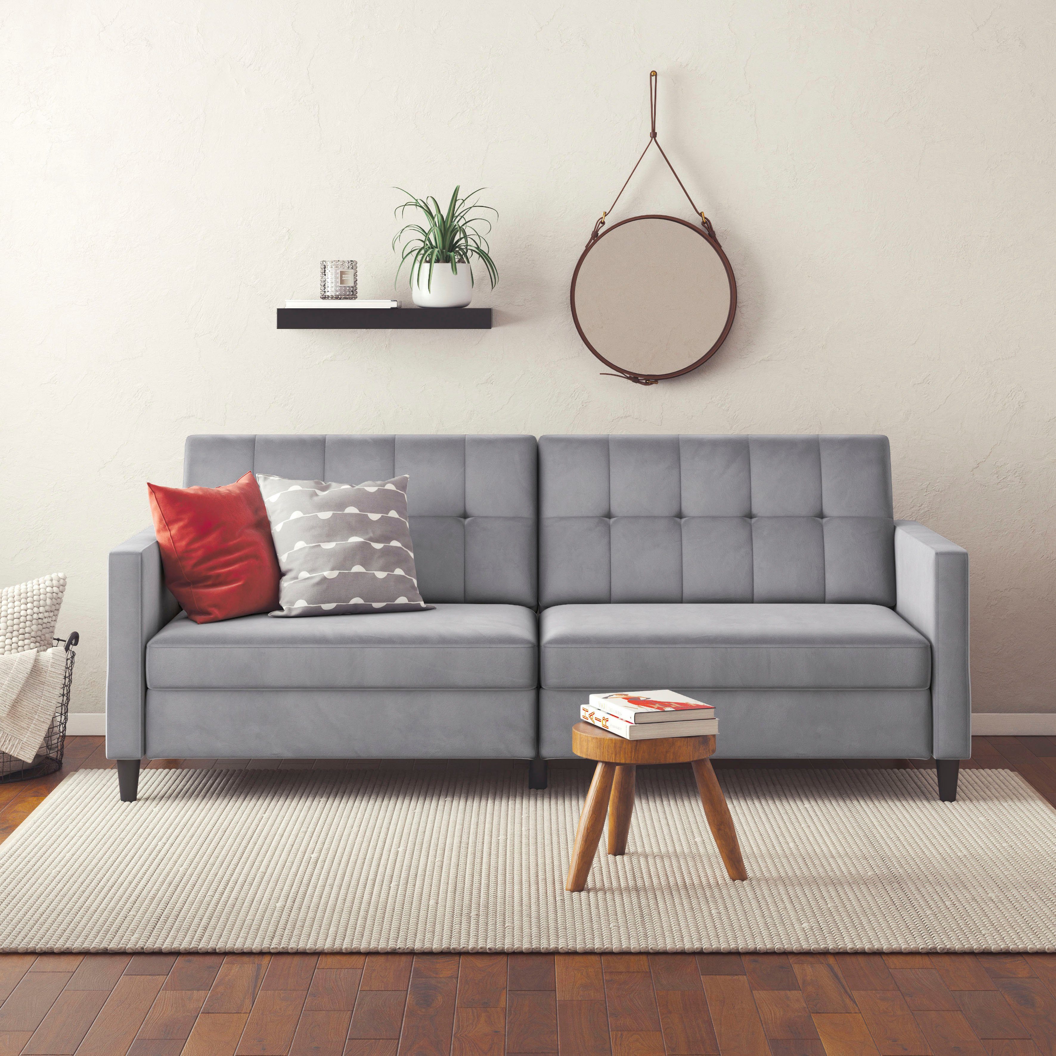 Dorel Home 3-zitsbank Hartford II Slaapfunctie, rugleuning 2-delig, 3-voudig verstelbaar, zithoogte 43 cm