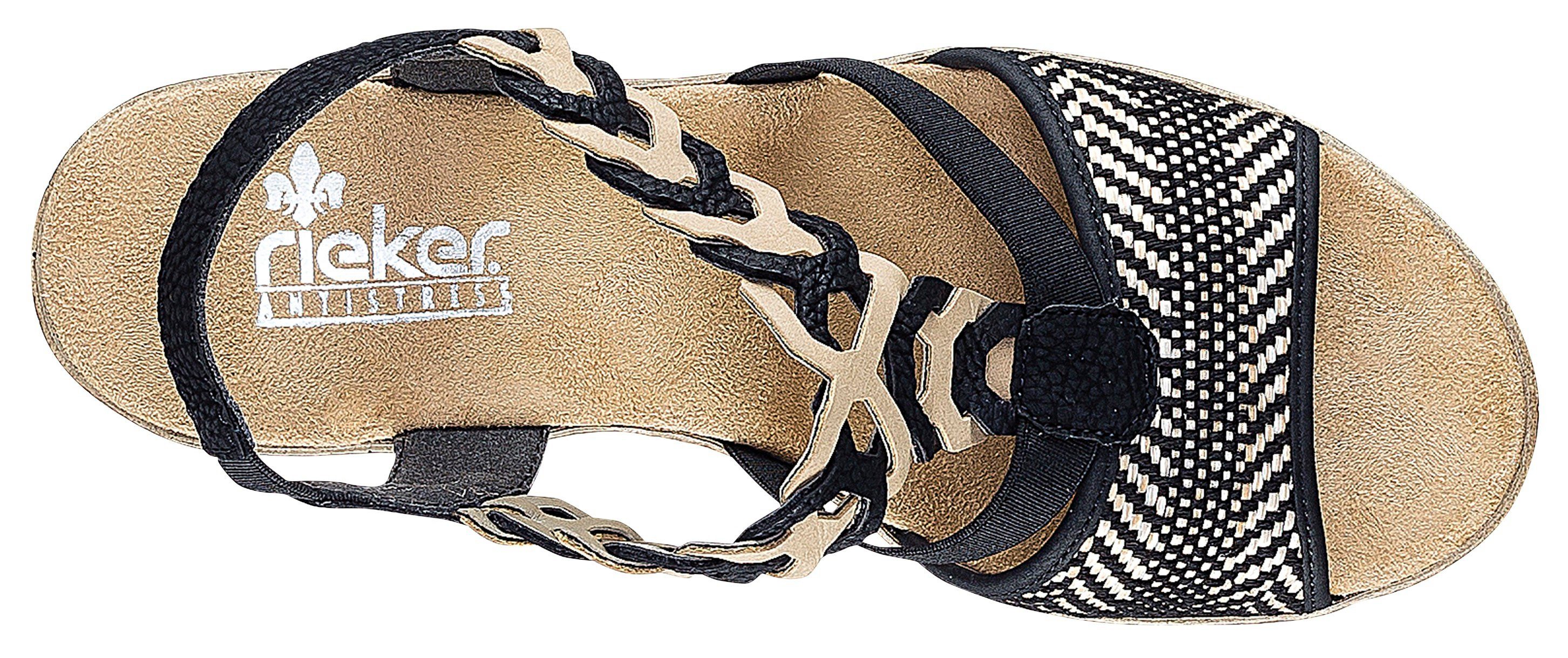 Rieker Sandaaltjes zomerschoen, sandaal, plateauhak, in elegante look