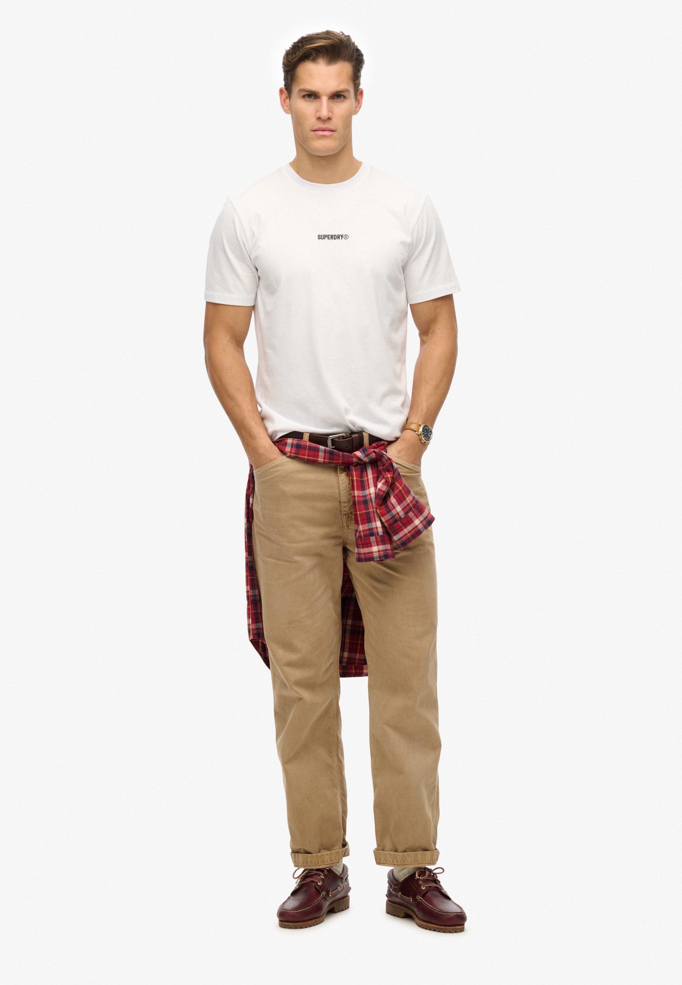 Superdry Shirt met ronde hals MICRO LOGO T SHIRT