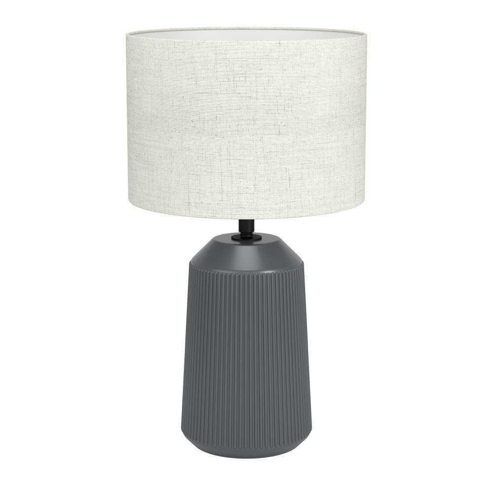 EGLO Tafellamp CAPALBIO Nachtkastlamp, keramiek in grijs en textiel in beige, E27 fitting (1 stuk)