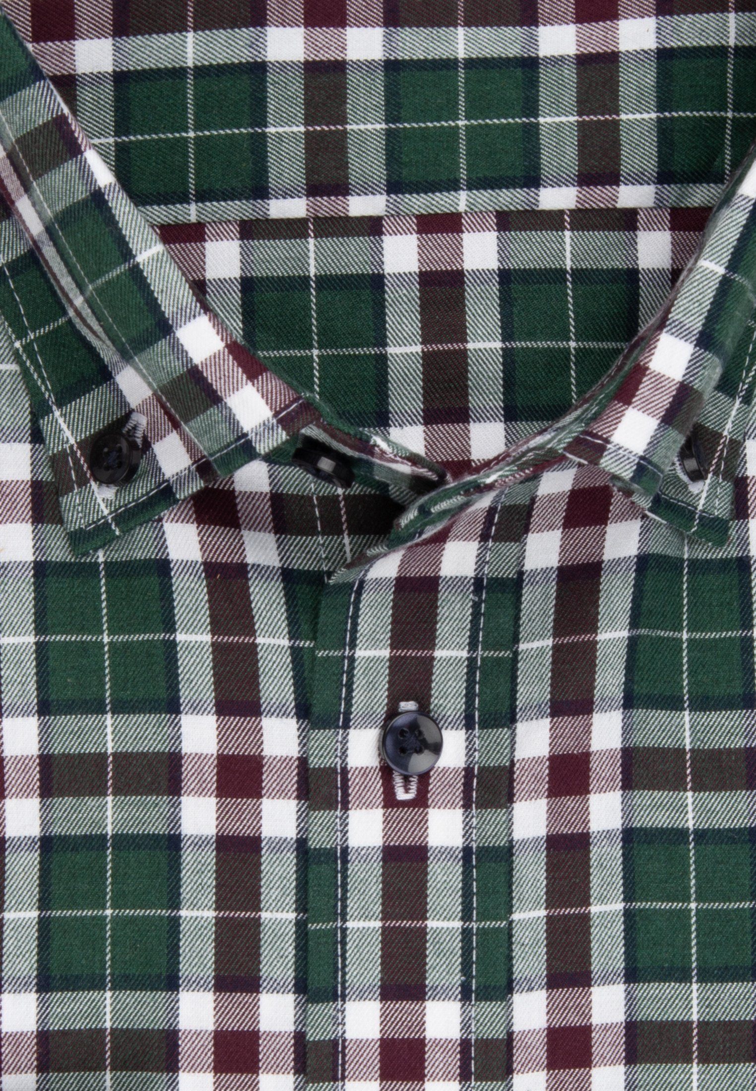 seidensticker Flanellen overhemd Regular lange mouwen button-downkraag ruit