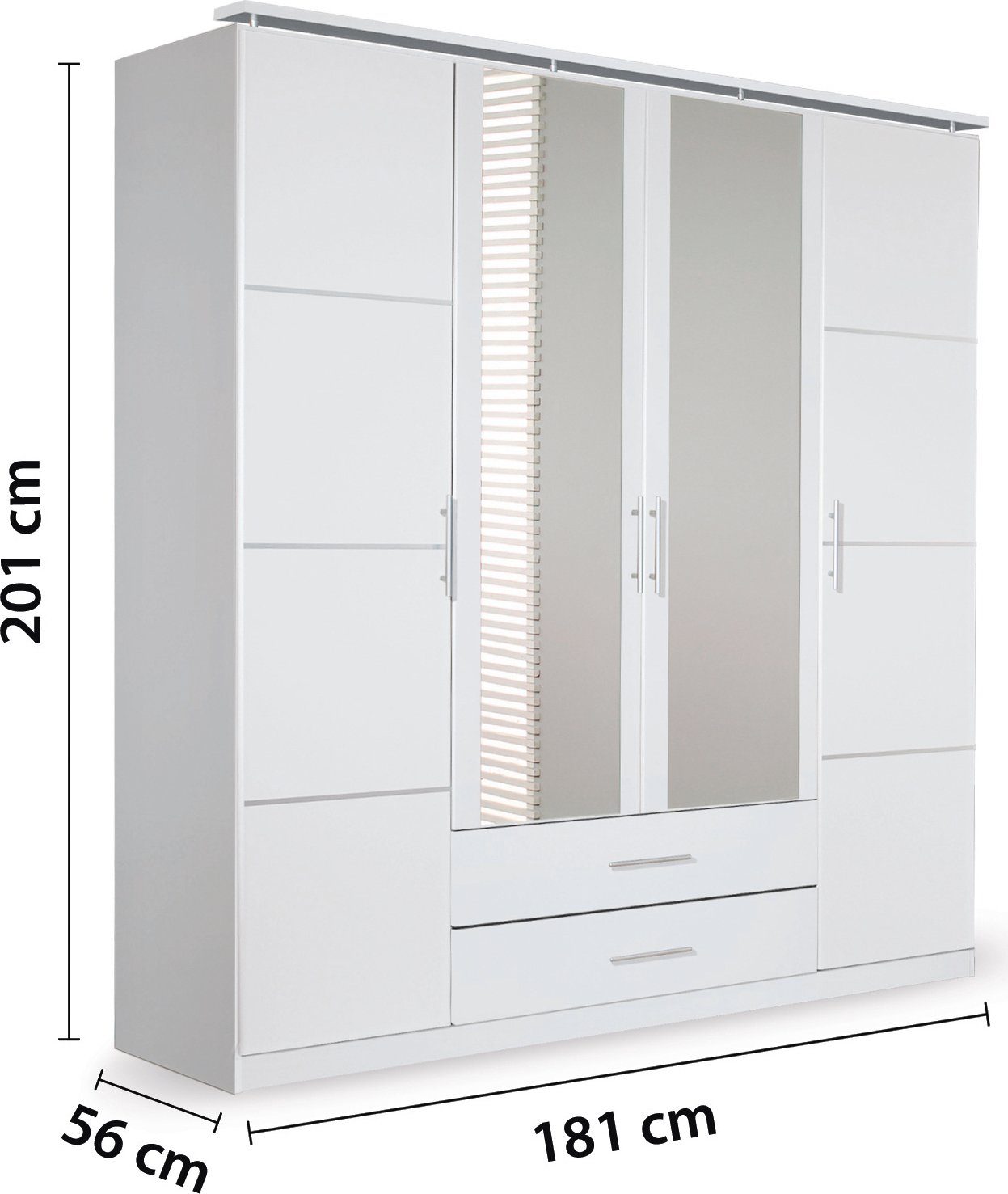 rauch Draaideurkast Micro met elegante panelen en praktische externe laden