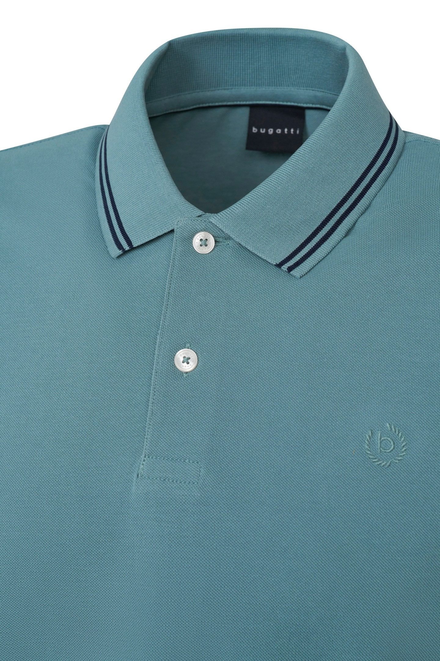 Bugatti Poloshirt met contraststrepen en borstborduursel