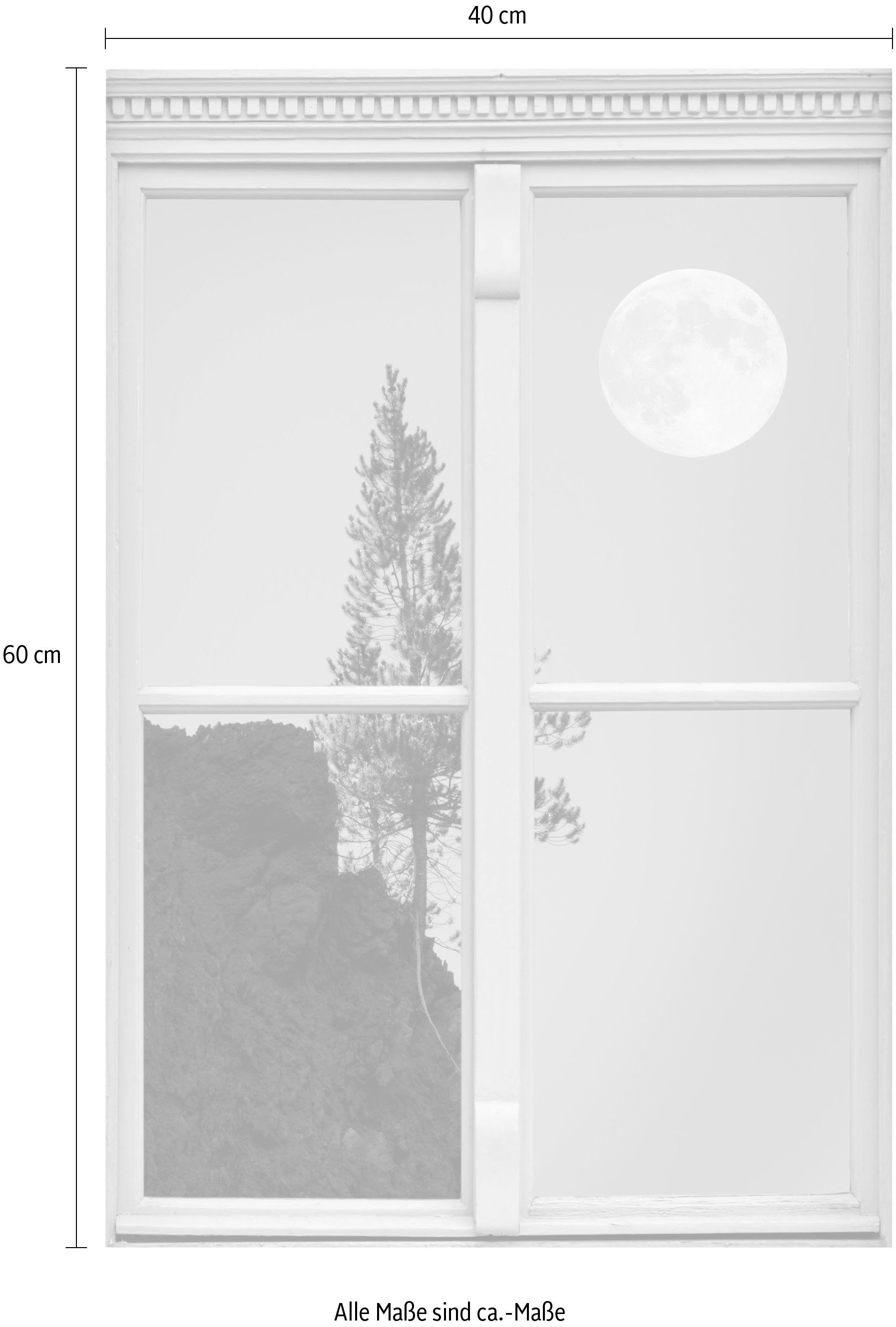 queence Wandfolie Volle maan Muursticker, muurdecoratie, zelfklevend, 3D, raam