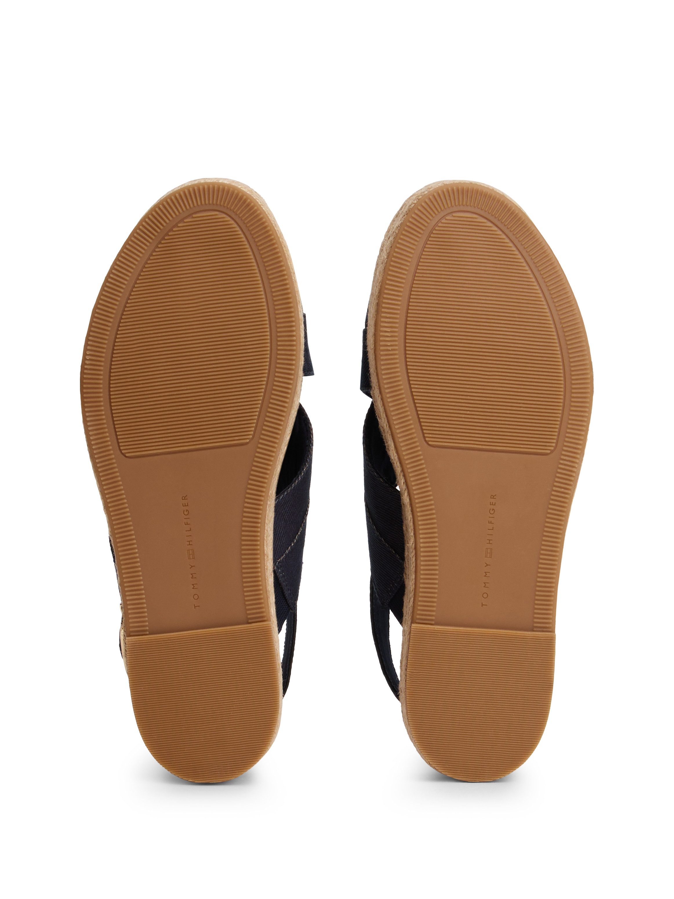 Tommy Hilfiger Sleehaksandaaltjes DENIM ESPADRILLE PLATFORM SANDAL , plateau, riemchensandaal, zomerschoen met verstelbare gesp
