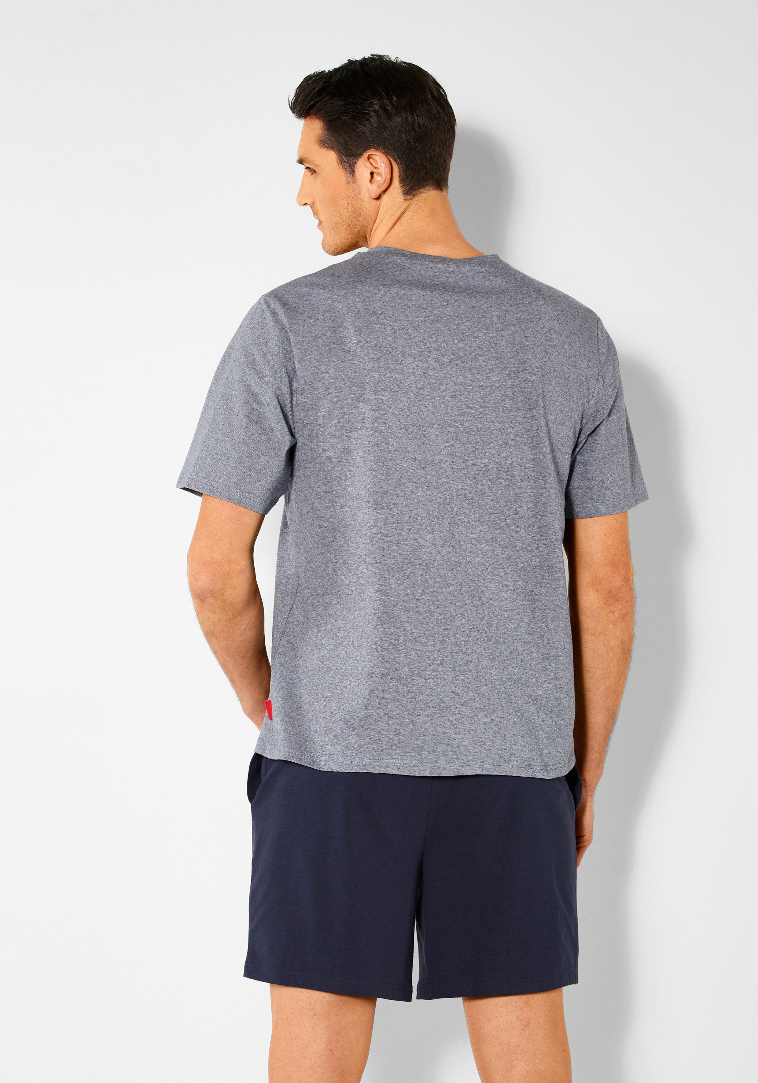 s.Oliver RED LABEL Beachwear Pyjama in melange-look met knopenrij (2-delig 1 stuk)