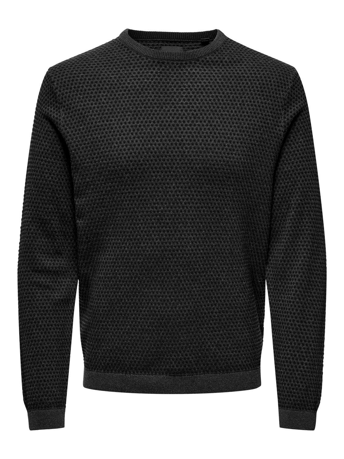 ONLY & SONS Trui met ronde hals ONSTAPA REG 12 STRUC LS CREW KNIT NOOS