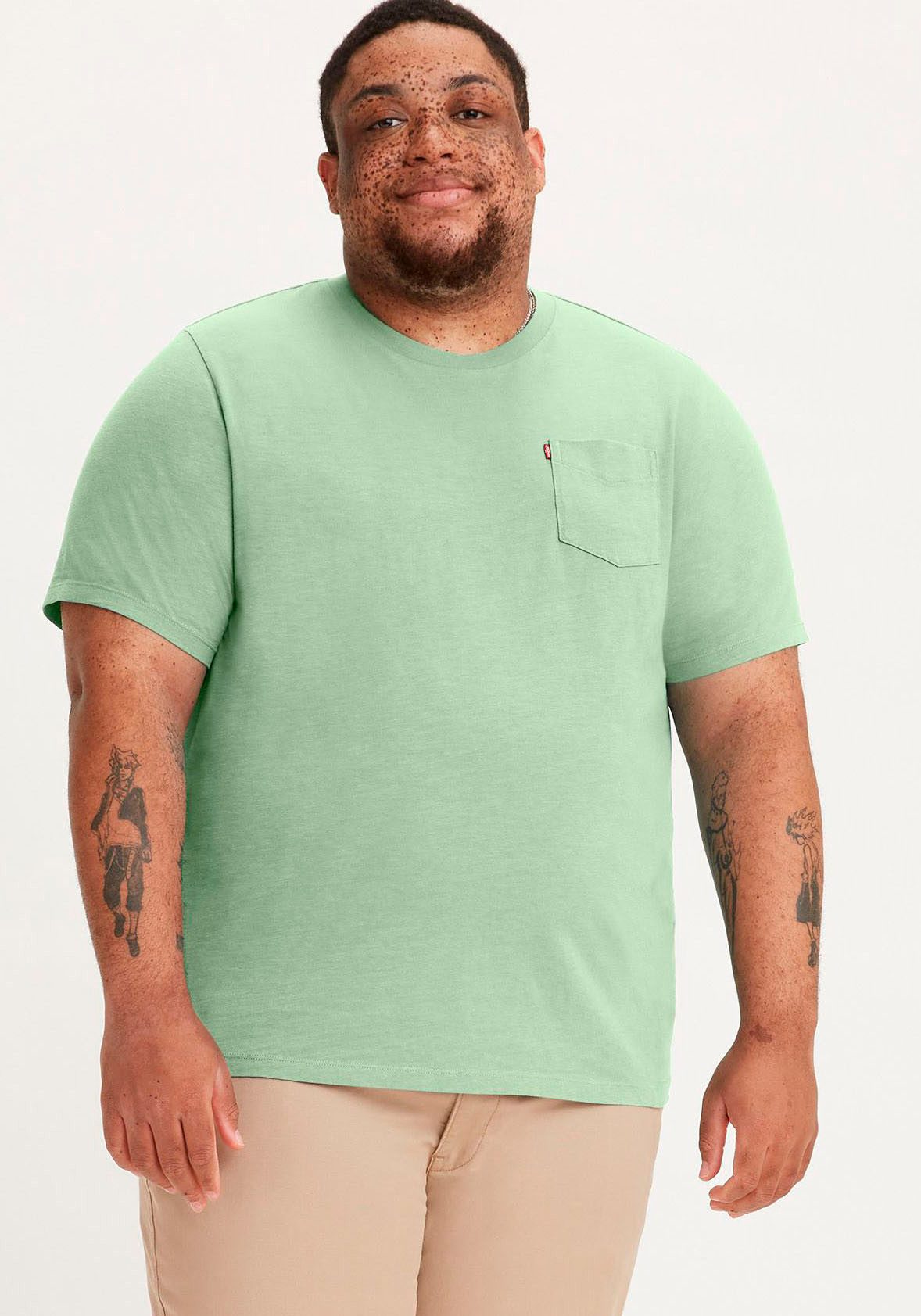 Levi's Big and Tall gemêleerd T-shirt Plus Size aqua foam