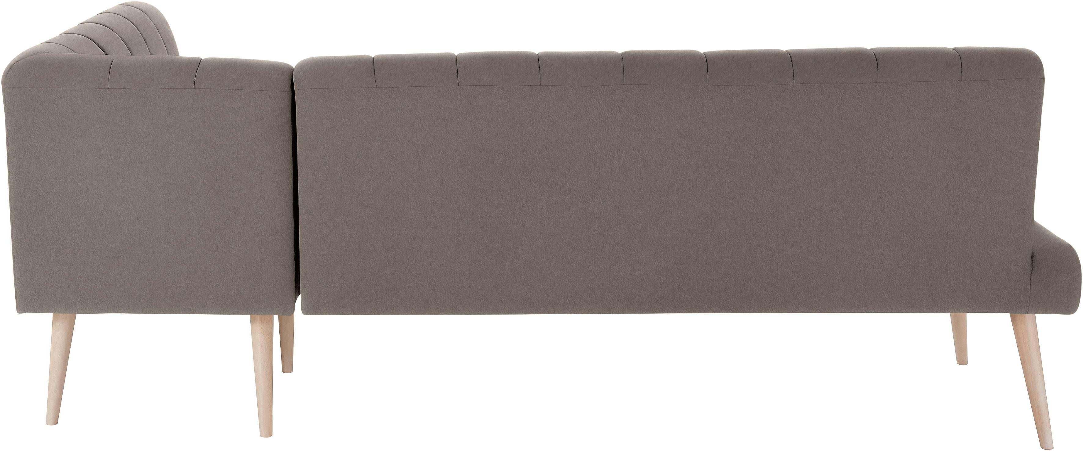 exxpo - sofa fashion Hoekbank Costa, moderne rugstikking, comfortabel en elegant, hoge houten voet