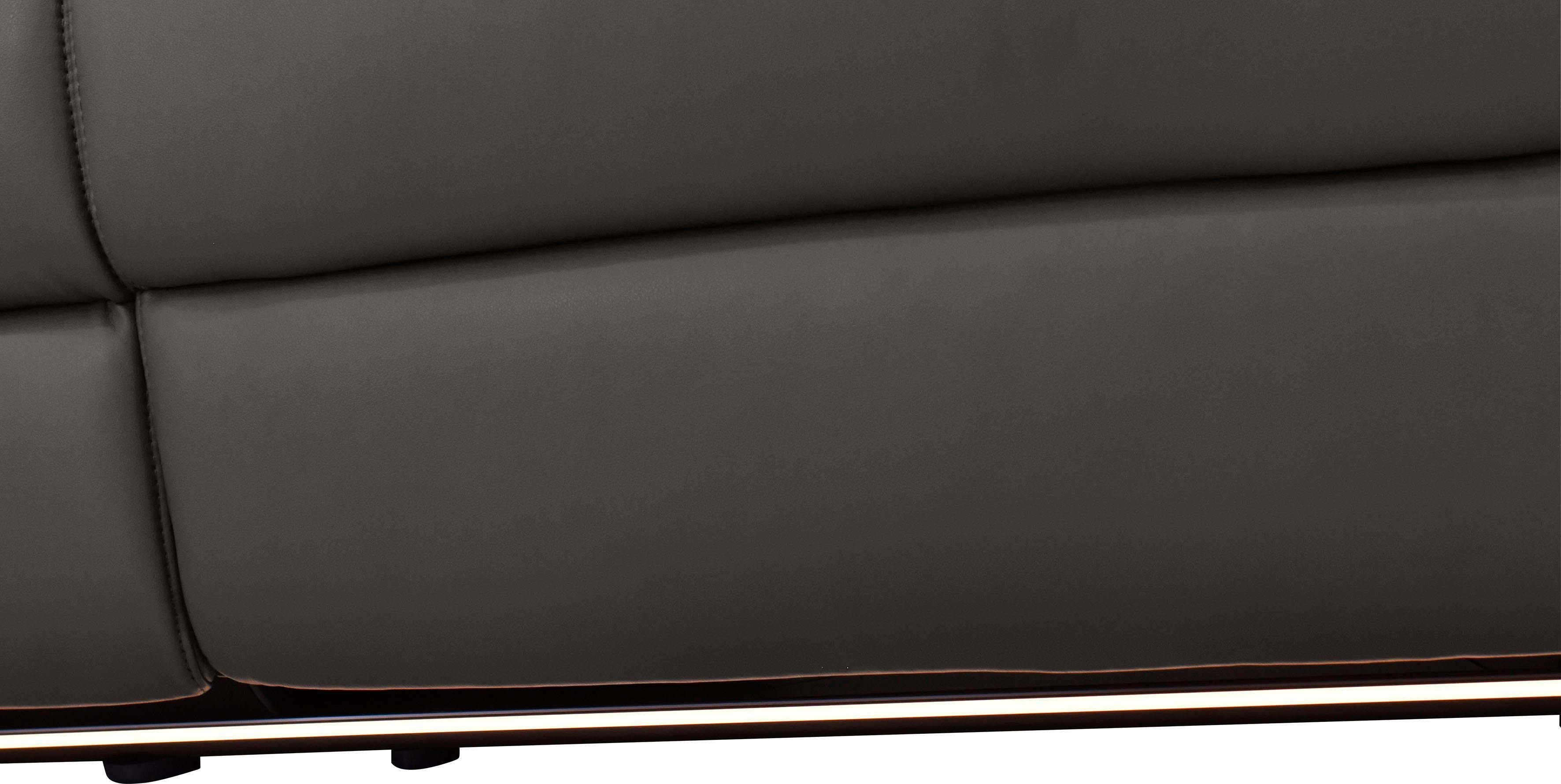 Places of Style Hoekbank Pareli, L-model, 259 cm, met récamier, echt leer, imitatieleer, weefstof